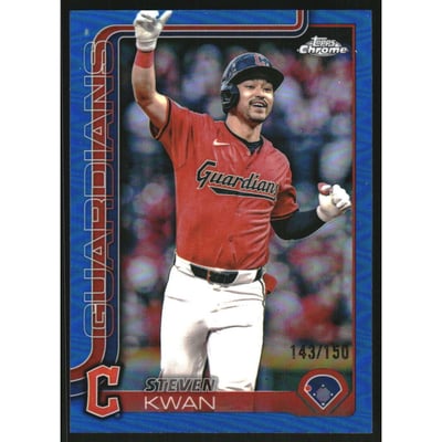 2025 Topps Chrome Blue Refractors #202 Steven Kwan