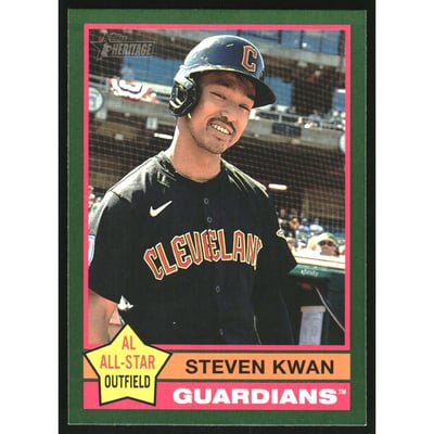 2025 Topps Heritage Green Border #475 Steven Kwan