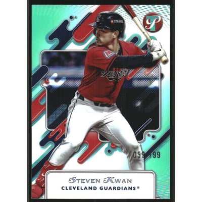 2025 Topps Pristine Aqua Refractors #52 Steven Kwan
