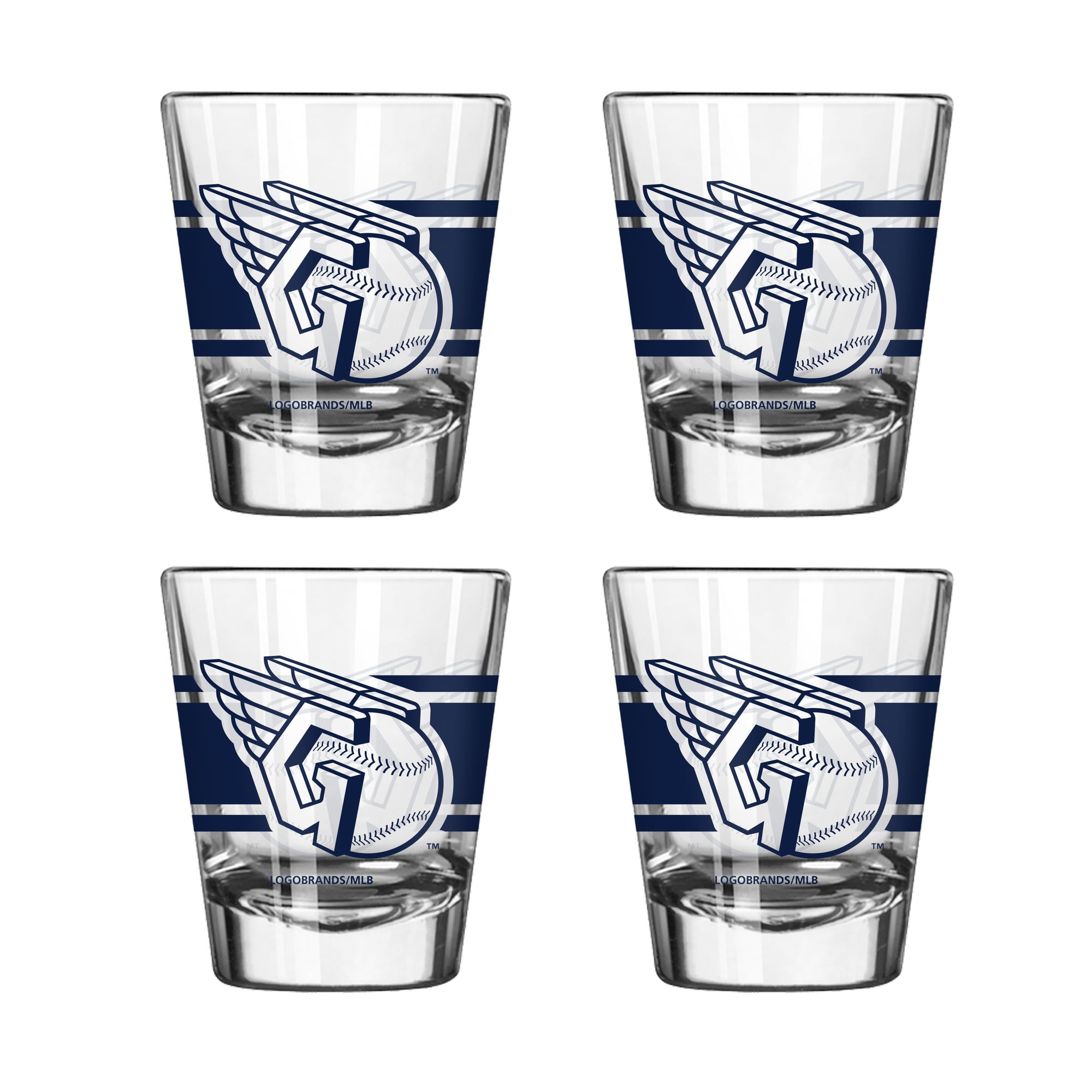 Logo Brands Cleveland Guardians Four-Piece Stripe Shot Glass Set