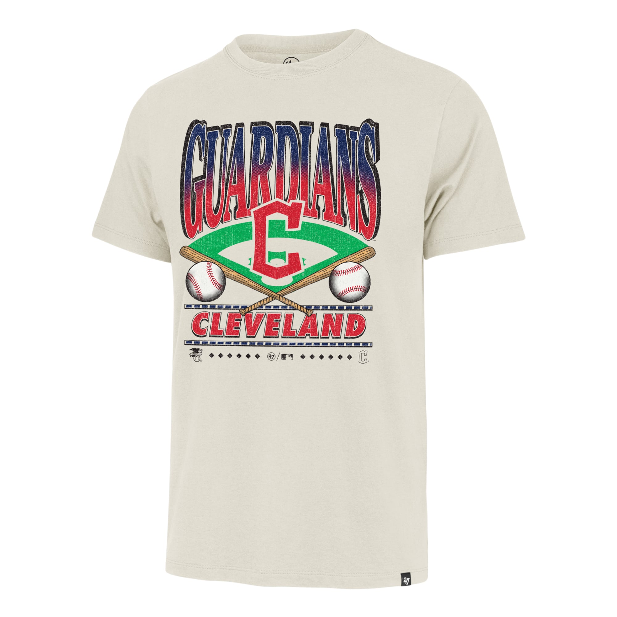 T-shirt homme '47 Tan Cleveland Guardians Straight Shot Two Franklin