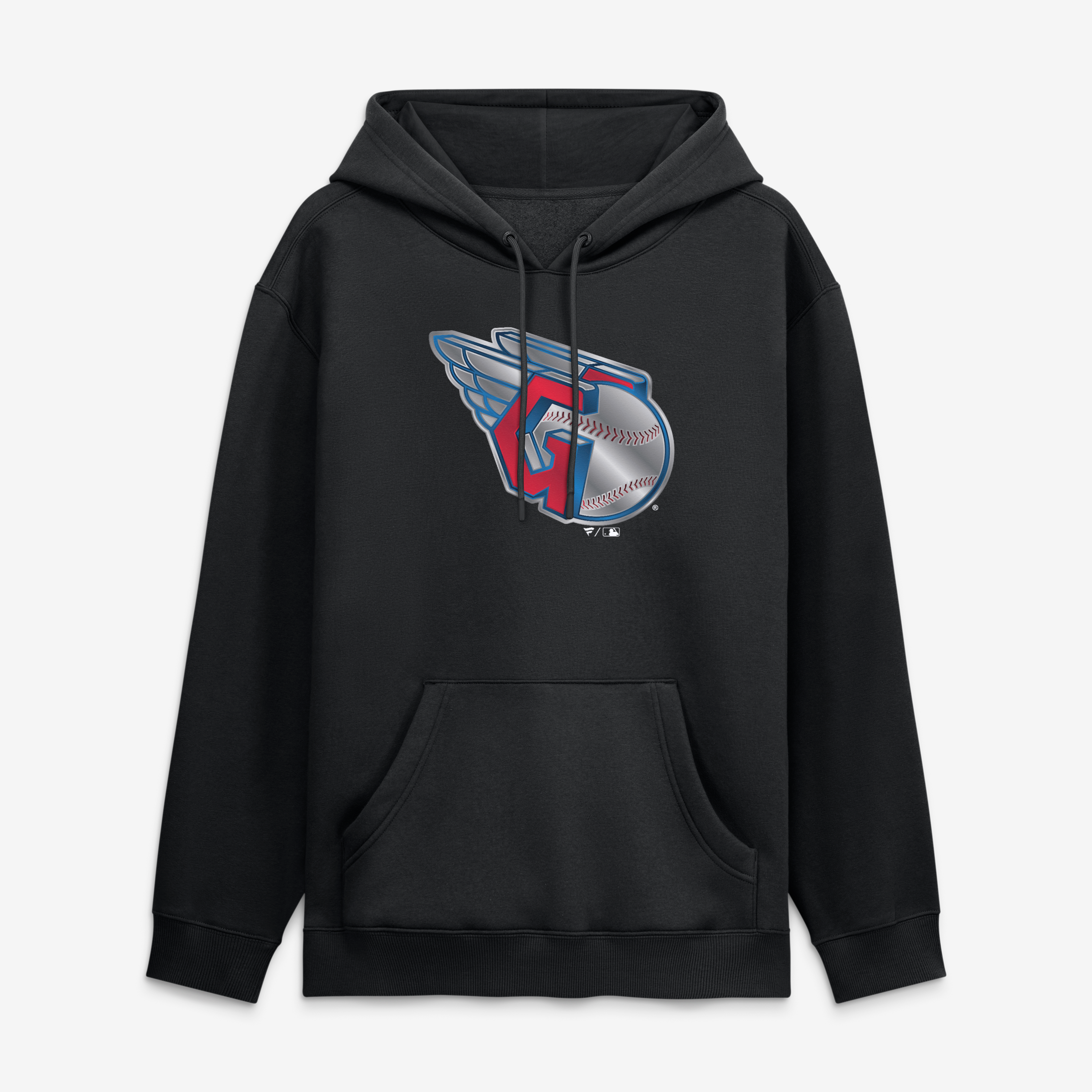 Men's Black Cleveland Guardians Metallic Mascot Hoodie