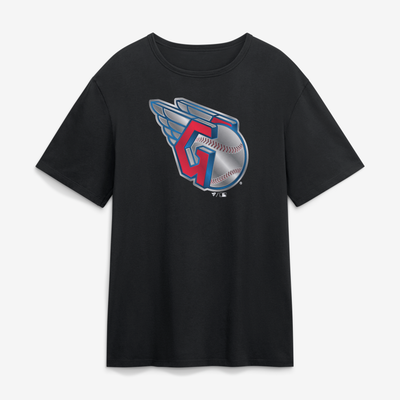 Cleveland Guardians  Metallic Mascot T-Shirt - Black