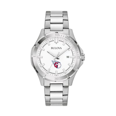 Cleveland Guardians Bulova Stainless Steel Classic Sport Watch - Silver