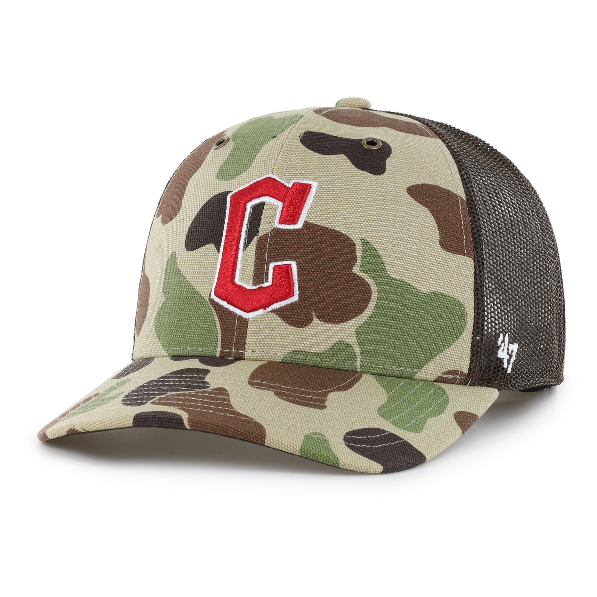 Casquette trucker ajustable Carhartt x '47 Camo Cleveland Guardians Duck pour homme