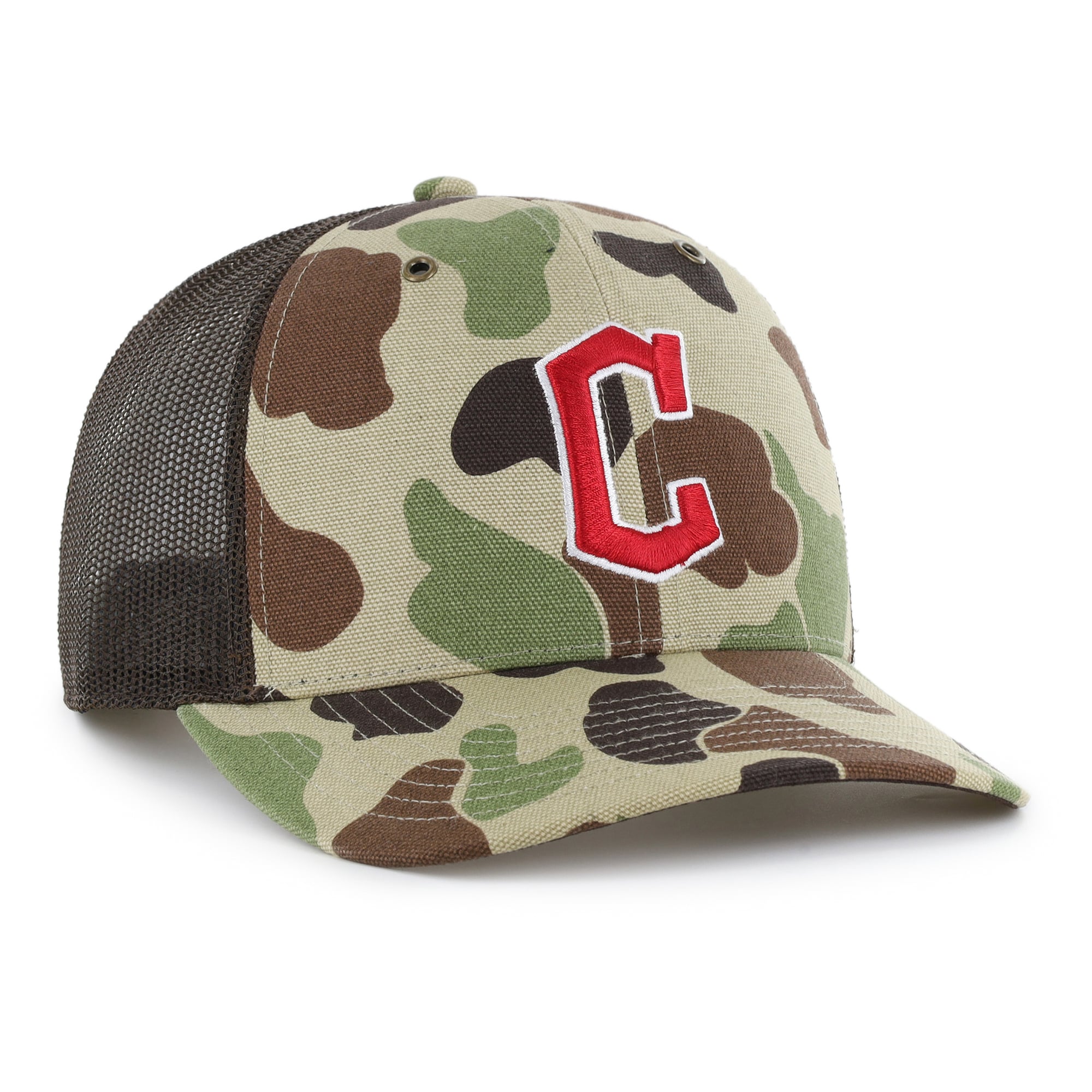 Casquette trucker ajustable Carhartt x '47 Camo Cleveland Guardians Duck pour homme