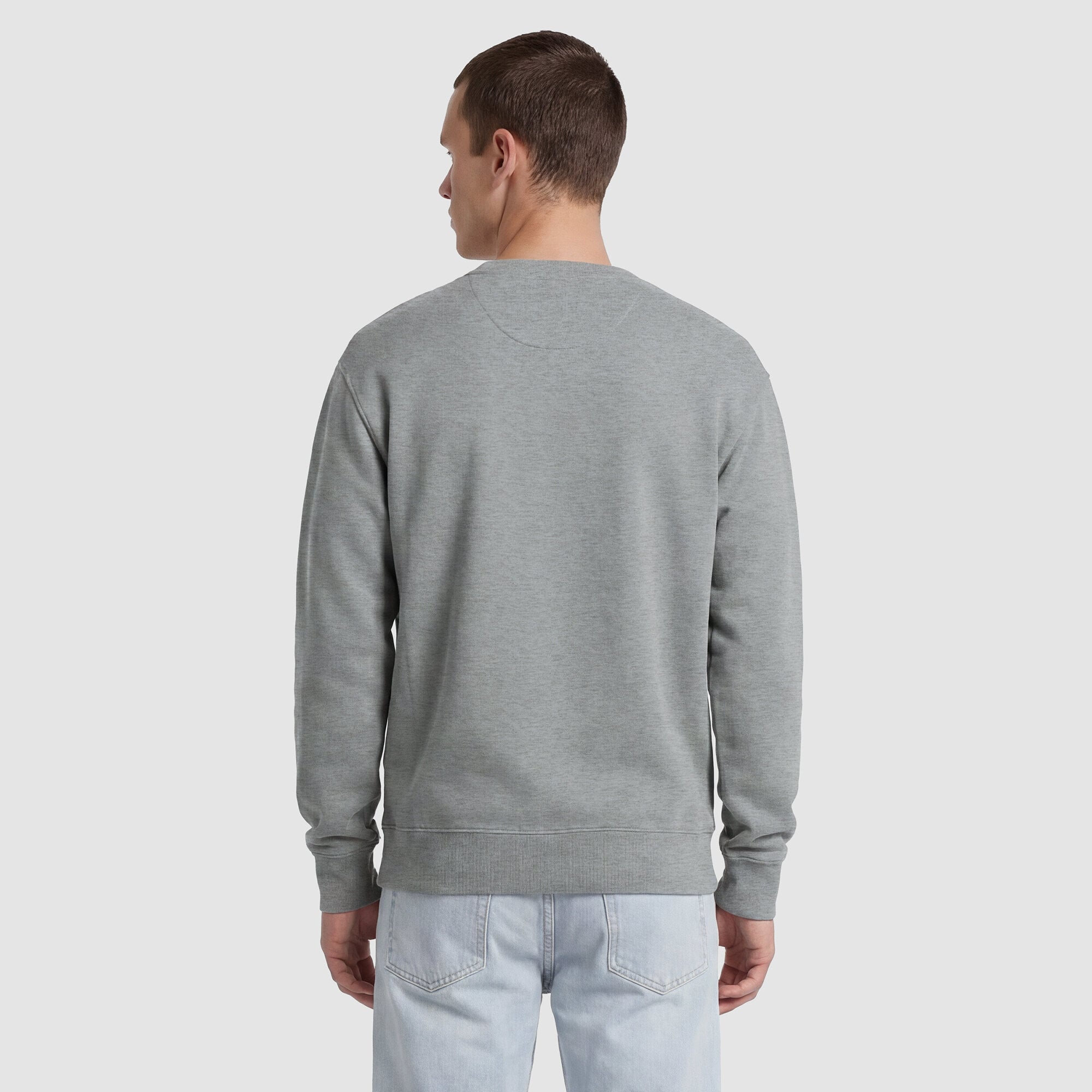 Men's Champion Heather Gray Cleveland Guardians Fleece Crew Sweatshirt