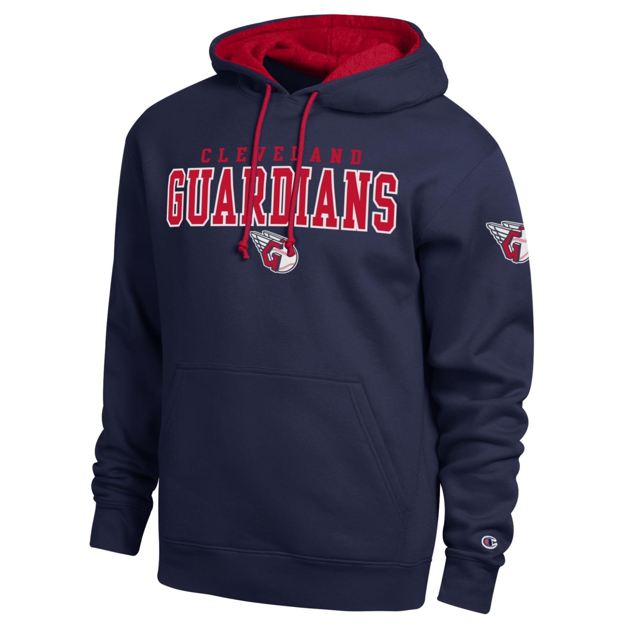 Men's Champion  Navy Cleveland Guardians Fleece Hoodie