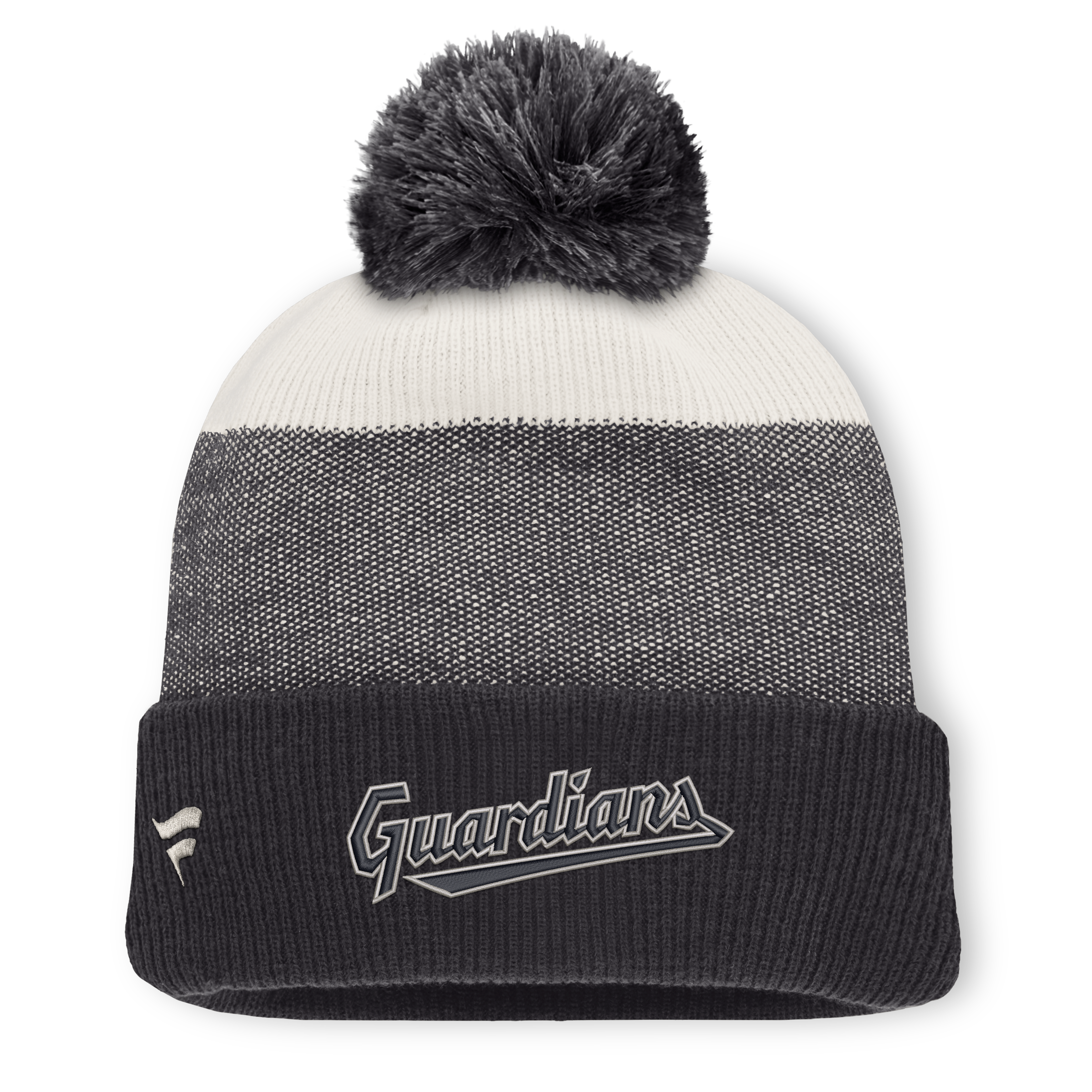 Men's Fanatics Charcoal/Gray Cleveland Guardians Cuffed Knit Hat with Pom
