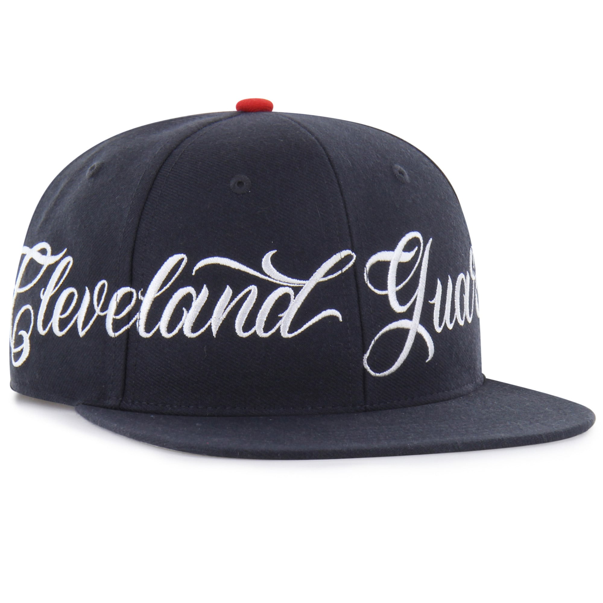 Men's Mister Cartoon x '47 Navy Cleveland Guardians Wrap Script Captain Snapback Hat