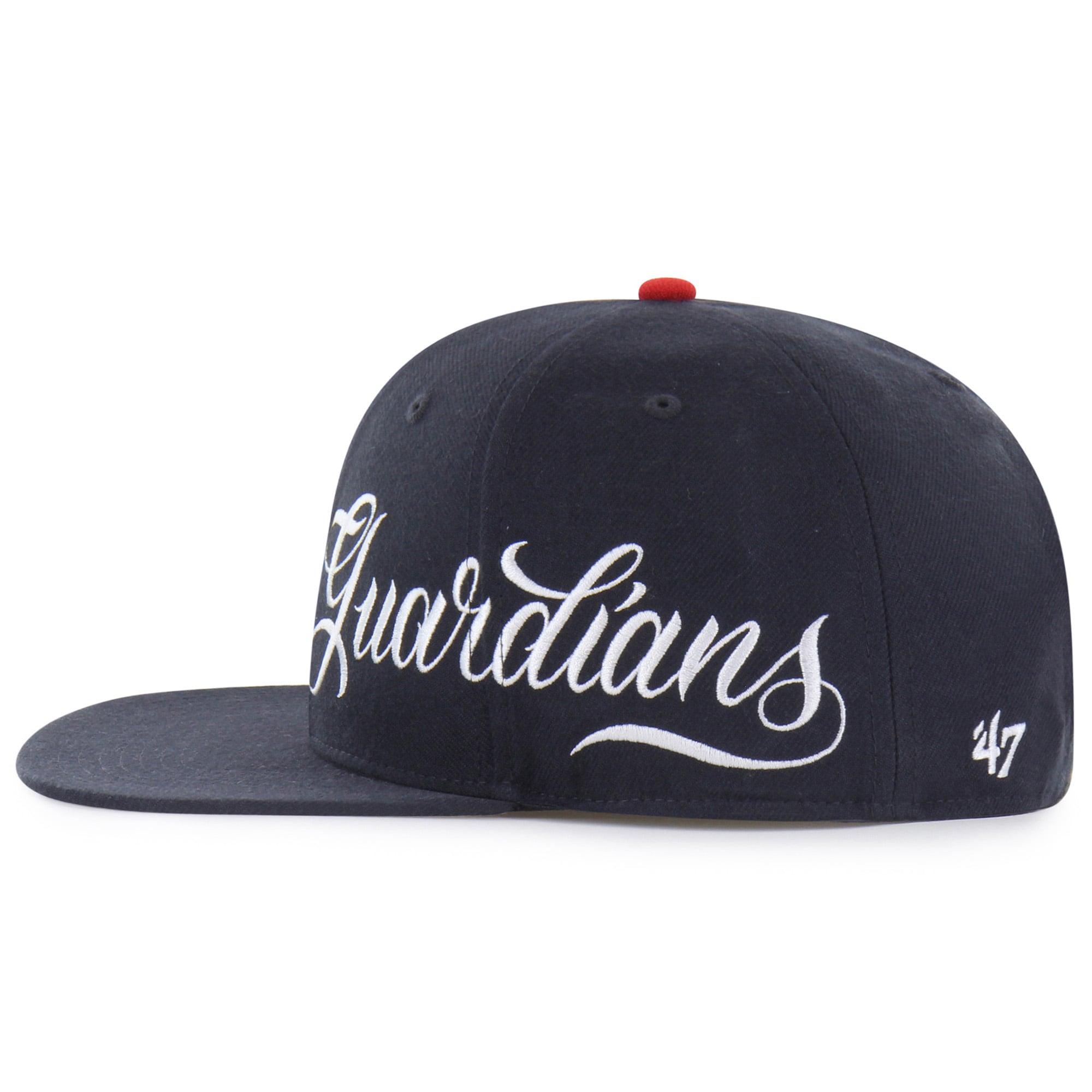 Men's Mister Cartoon x '47 Navy Cleveland Guardians Wrap Script Captain Snapback Hat