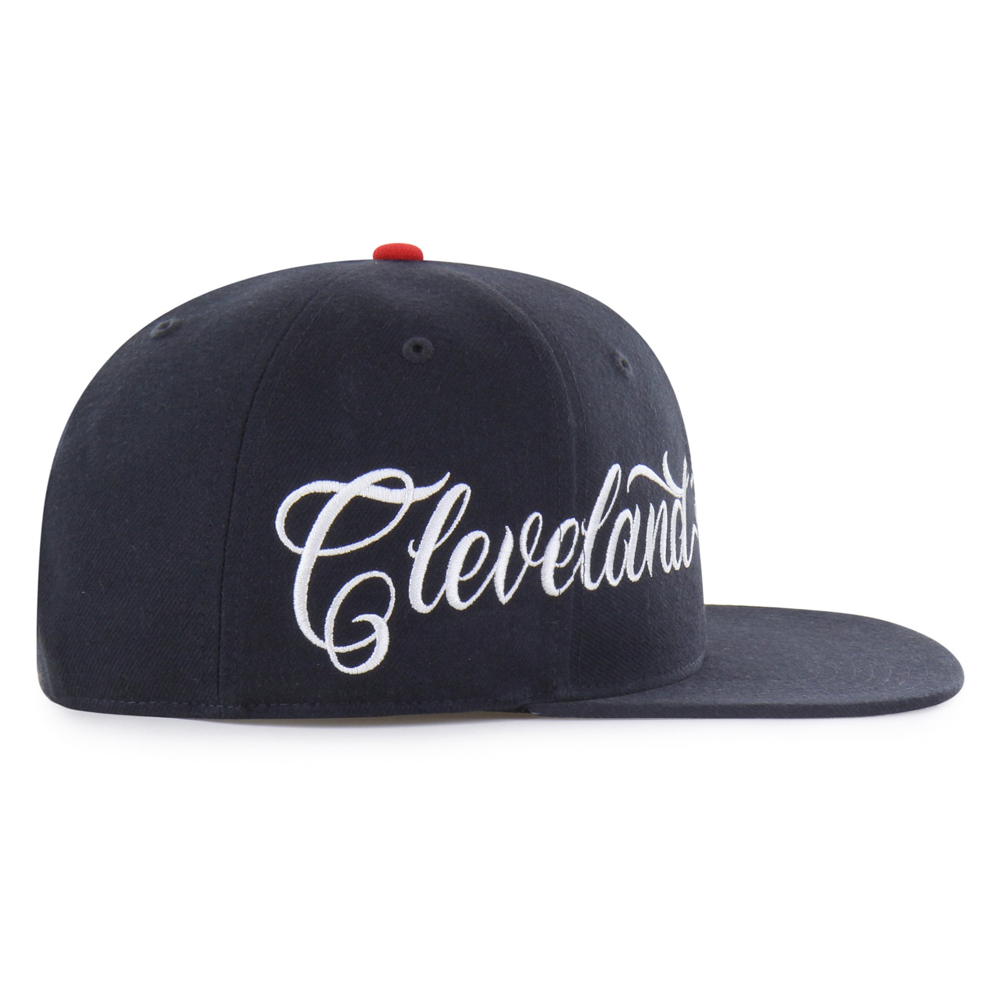 Men's Mister Cartoon x '47 Navy Cleveland Guardians Wrap Script Captain Snapback Hat