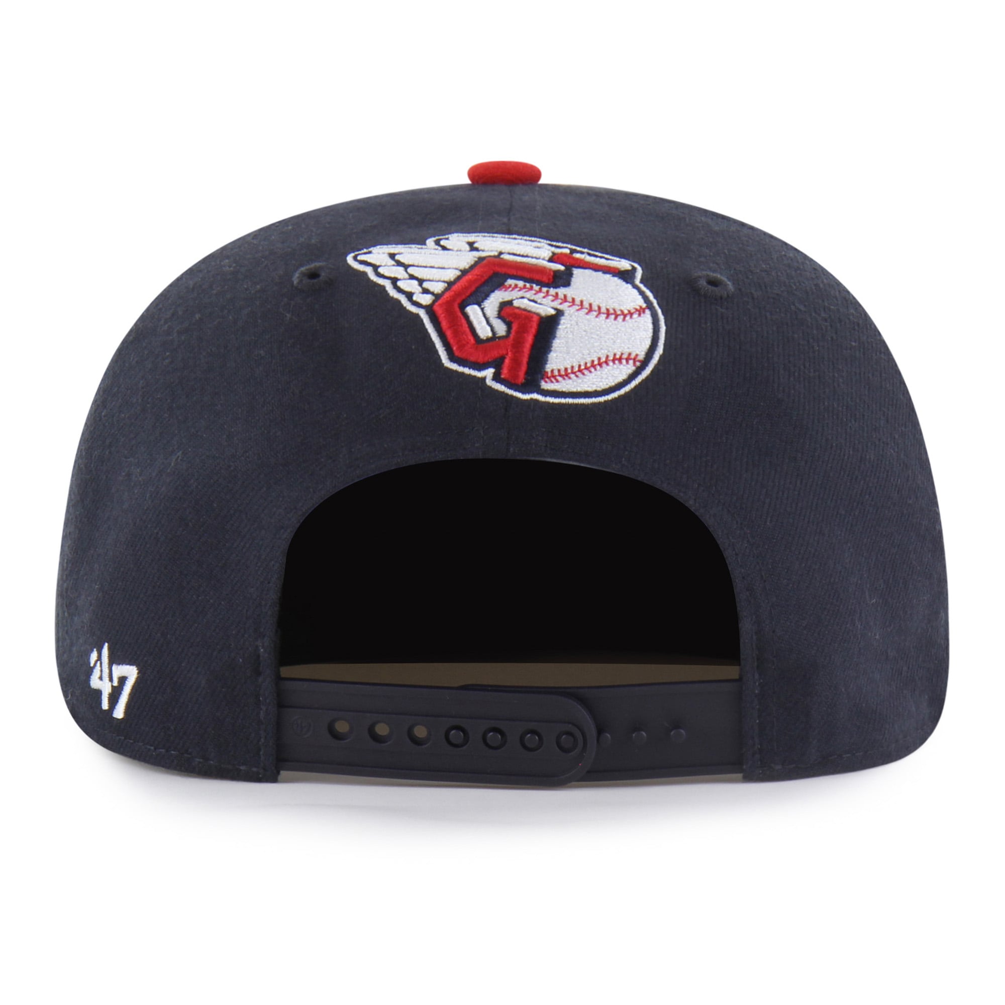 Men's Mister Cartoon x '47 Navy Cleveland Guardians Wrap Script Captain Snapback Hat