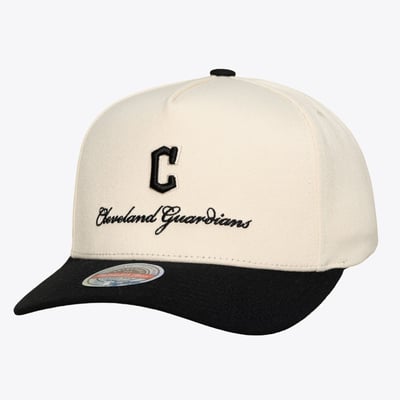  Cleveland Guardians Mitchell & Ness Flawless Stretch Snapback Hat - Cream/Black