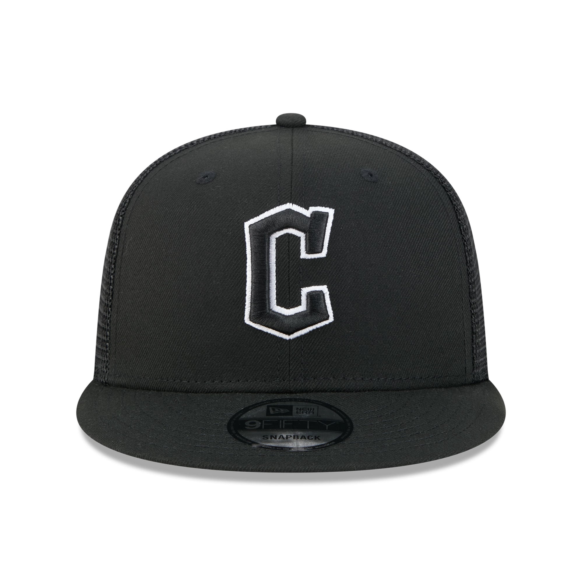 Casquette trucker ajustable New Era 9FIFTY Cleveland Guardians noire pour homme