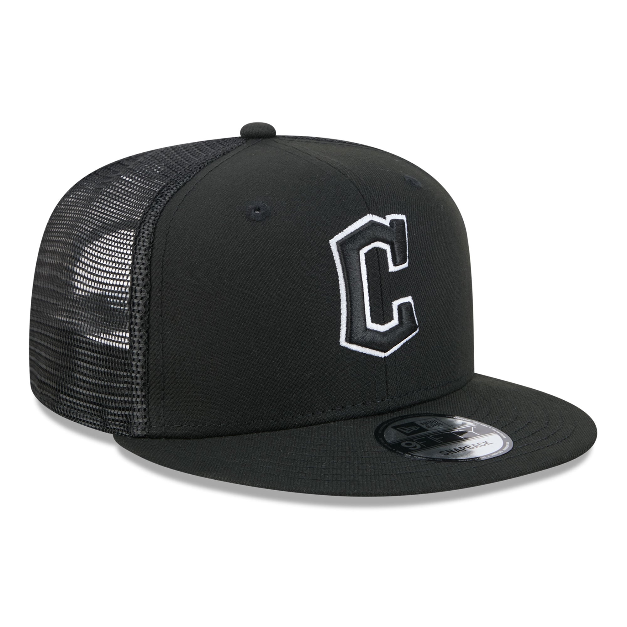 Casquette trucker ajustable New Era 9FIFTY Cleveland Guardians noire pour homme