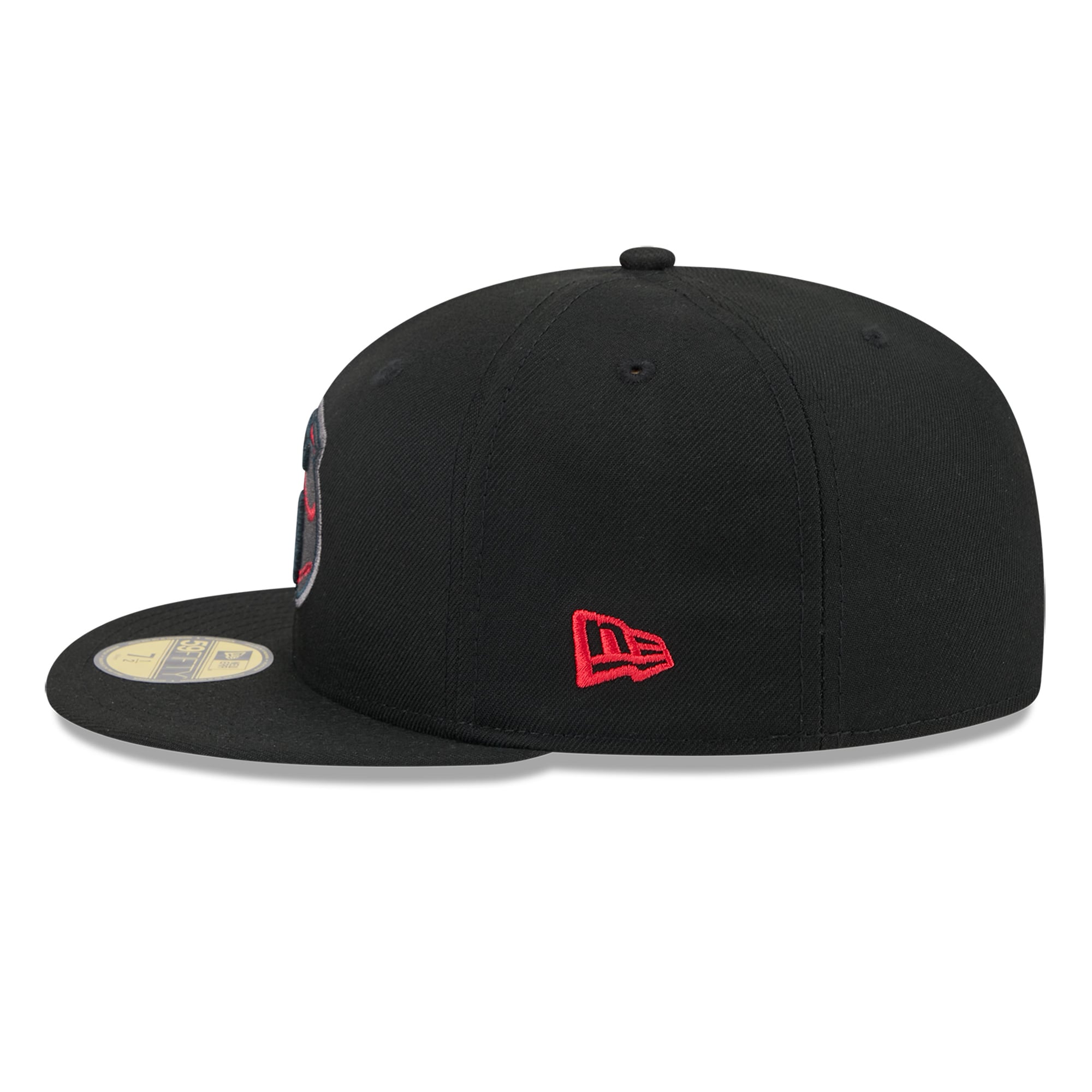 Casquette ajustée New Era 59FIFTY pour homme, noire, Cleveland Guardians, coloris pop.