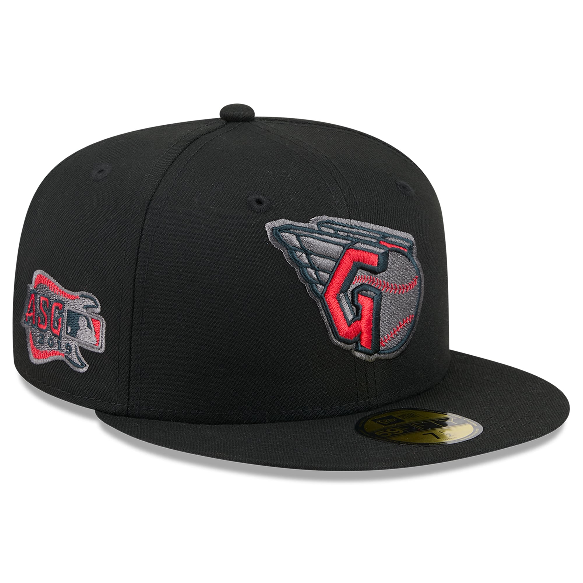 Casquette ajustée New Era 59FIFTY pour homme, noire, Cleveland Guardians, coloris pop.