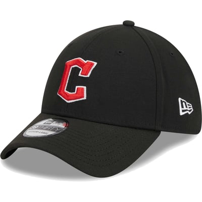 Cleveland Guardians New Era Logo 39THIRTY Flex Hat - Black