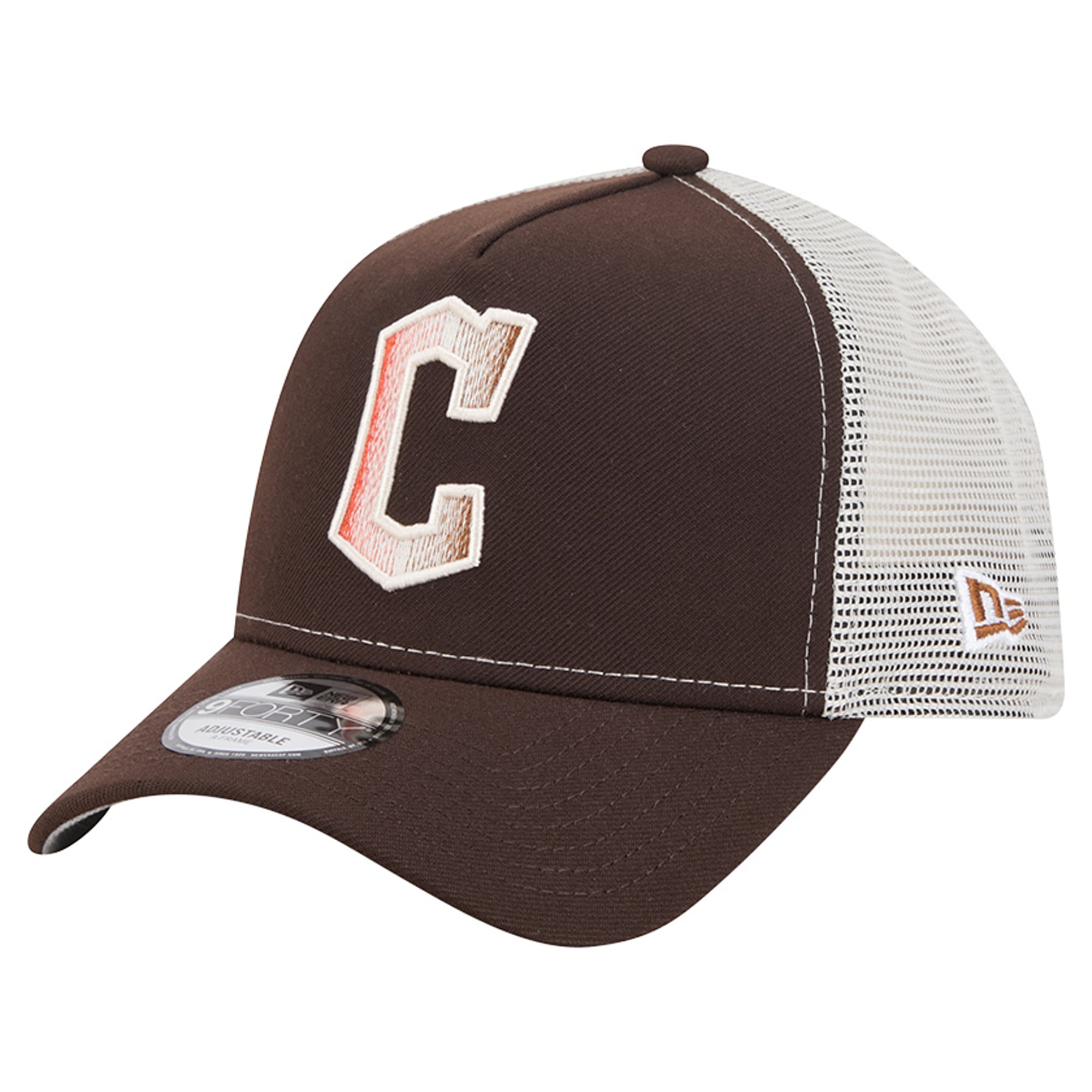 Casquette trucker ajustable New Era Cleveland Guardians marron à motif citrouille épicée 9FORTY pour homme