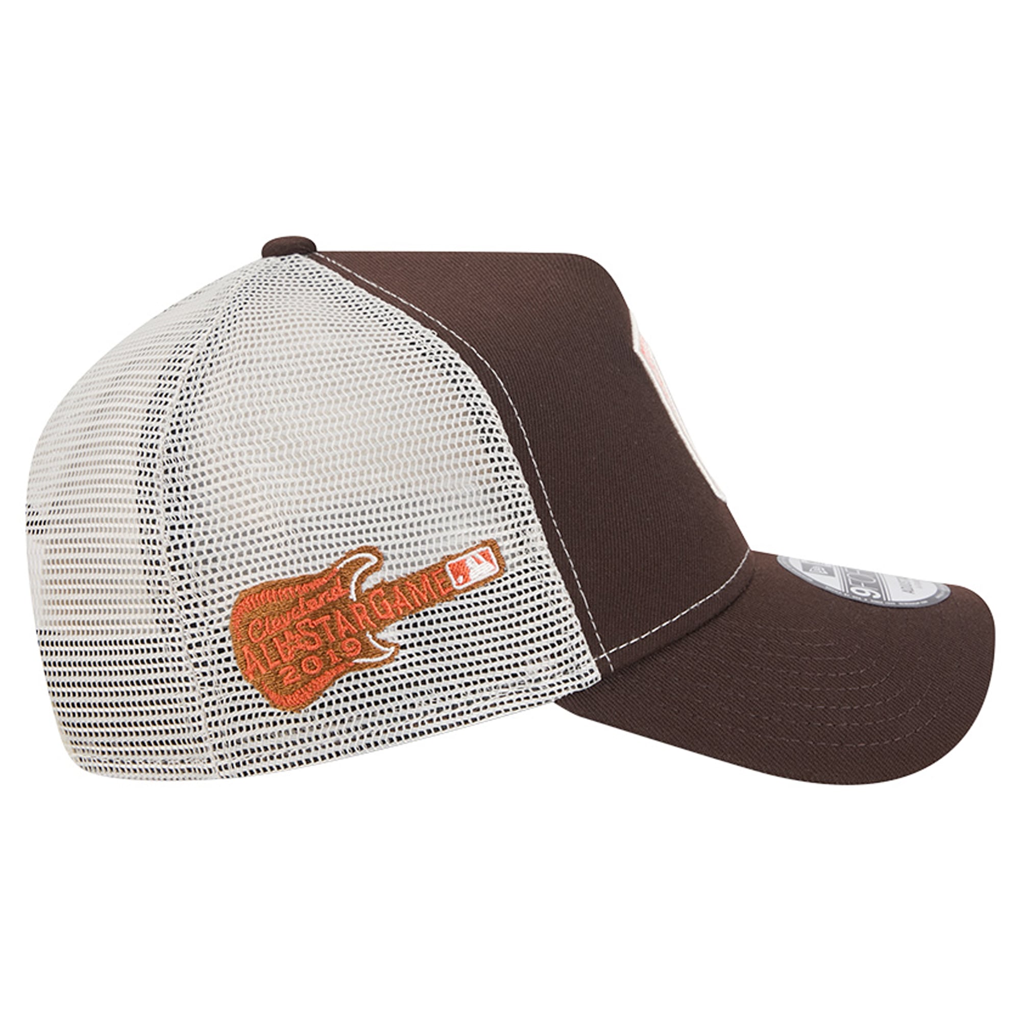 Casquette trucker ajustable New Era Cleveland Guardians marron à motif citrouille épicée 9FORTY pour homme