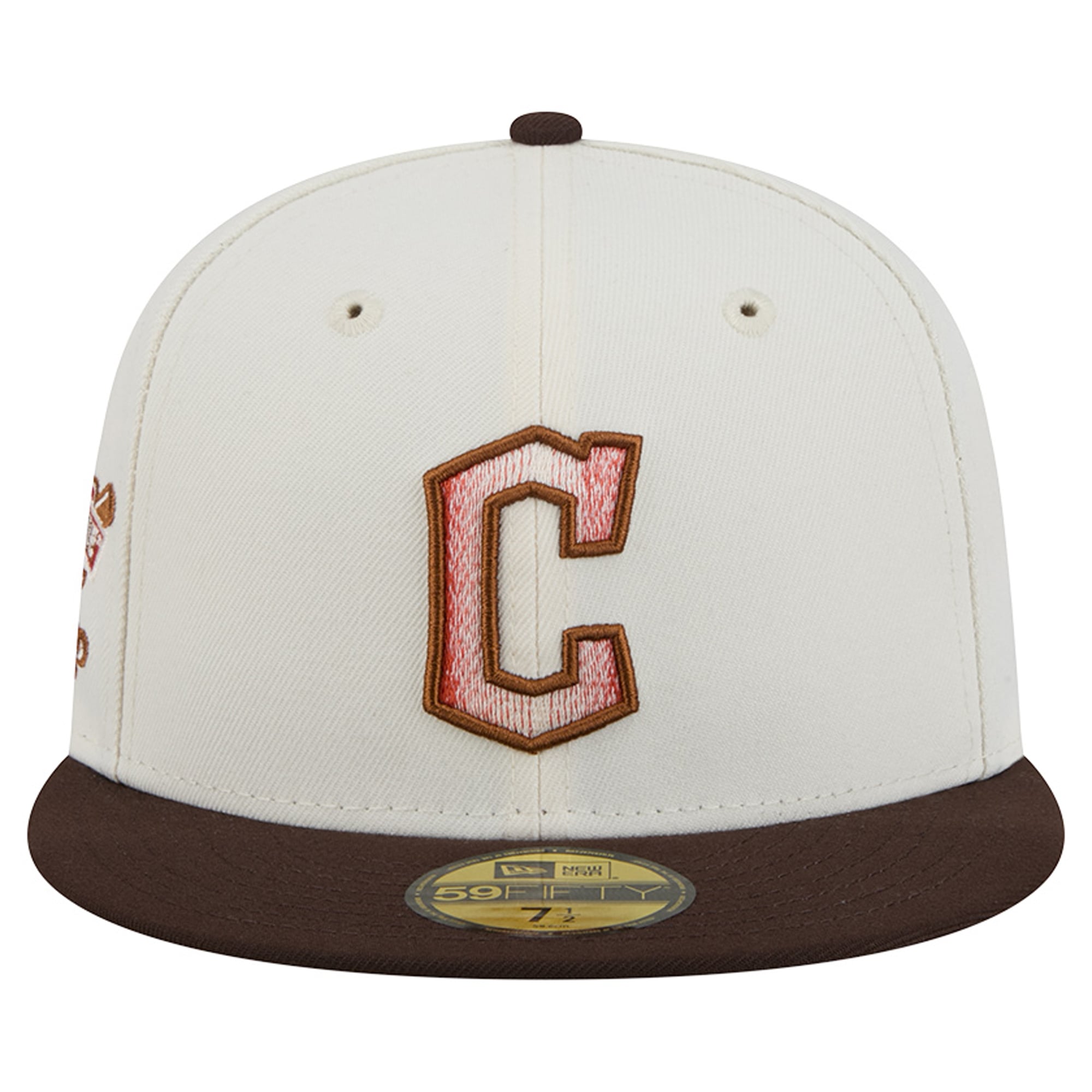 Casquette ajustée New Era 59FIFTY Cleveland Guardians Pumpkin Spice pour homme, couleur naturelle/marron