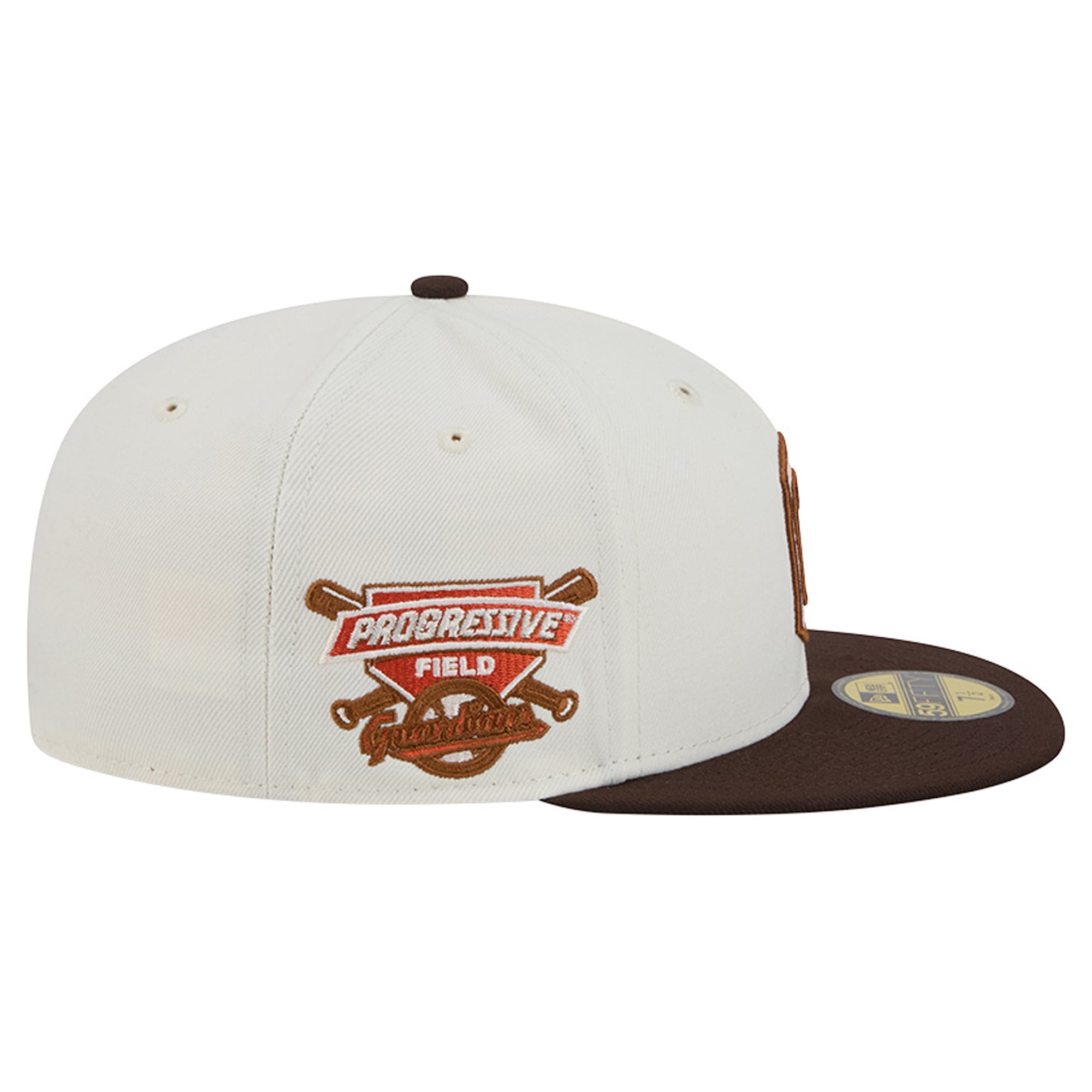 Casquette ajustée New Era 59FIFTY Cleveland Guardians Pumpkin Spice pour homme, couleur naturelle/marron