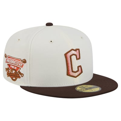 Cleveland Guardians New Era Pumpkin Spice 59FIFTY Fitted Hat - Natural/Brown