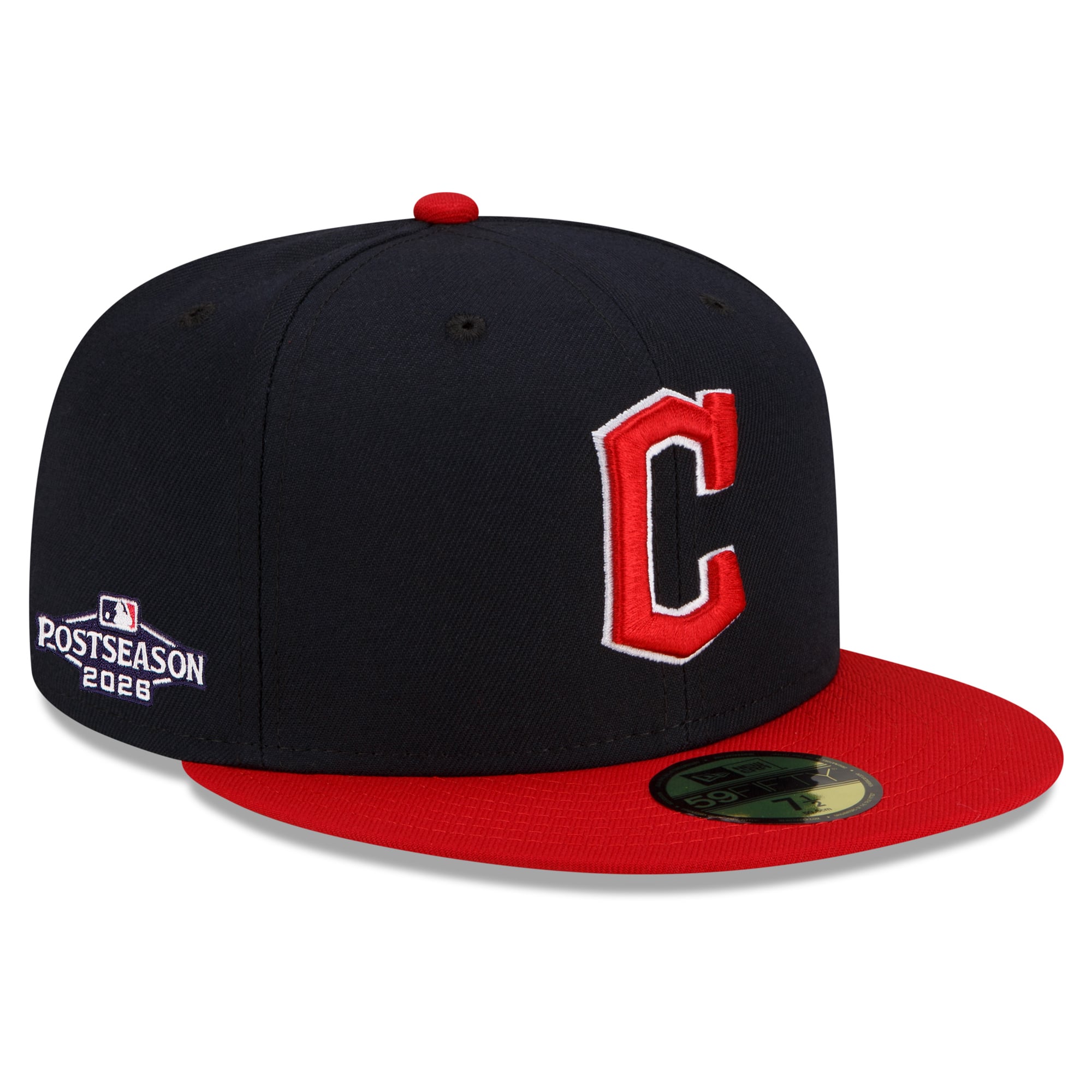 Casquette ajustée New Era 59FIFTY pour homme, rouge/marine, Cleveland Guardians, écusson latéral des séries éliminatoires de la MLB 2026