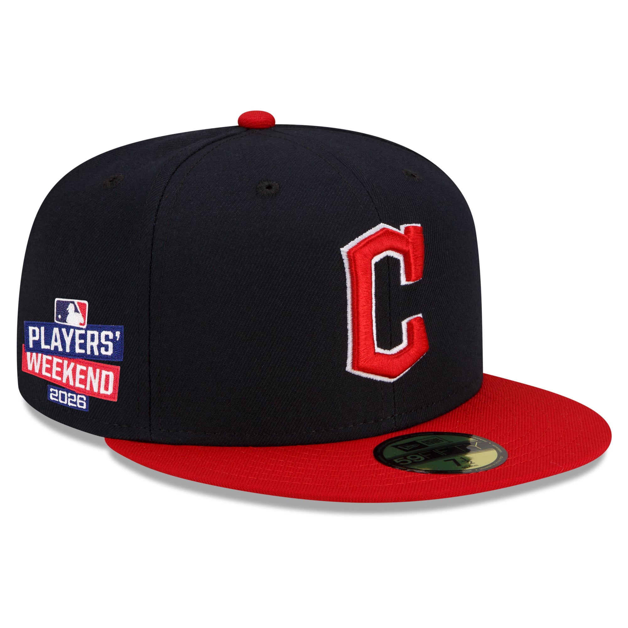 Men's New Era Navy/Red Cleveland Guardians 2026 Players' Weekend Authentic Collection 59FIFTY Fitted Hat