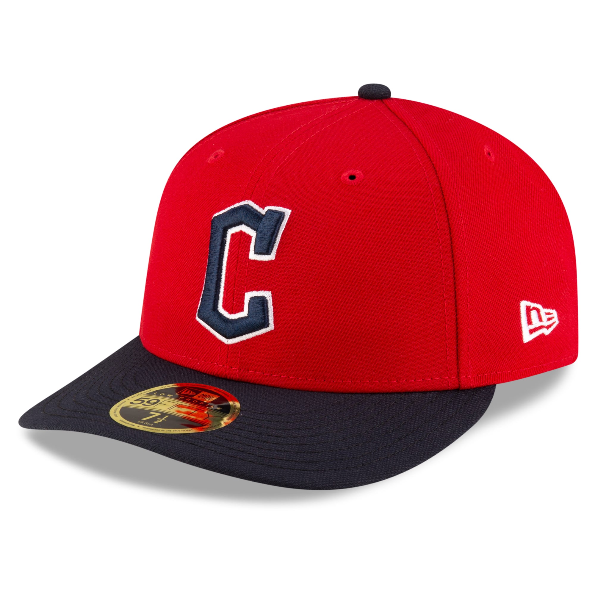 Casquette ajustée New Era 59FIFTY pour homme, rouge/marine, Cleveland Guardians, 2026 MLB, écusson latéral, profil bas