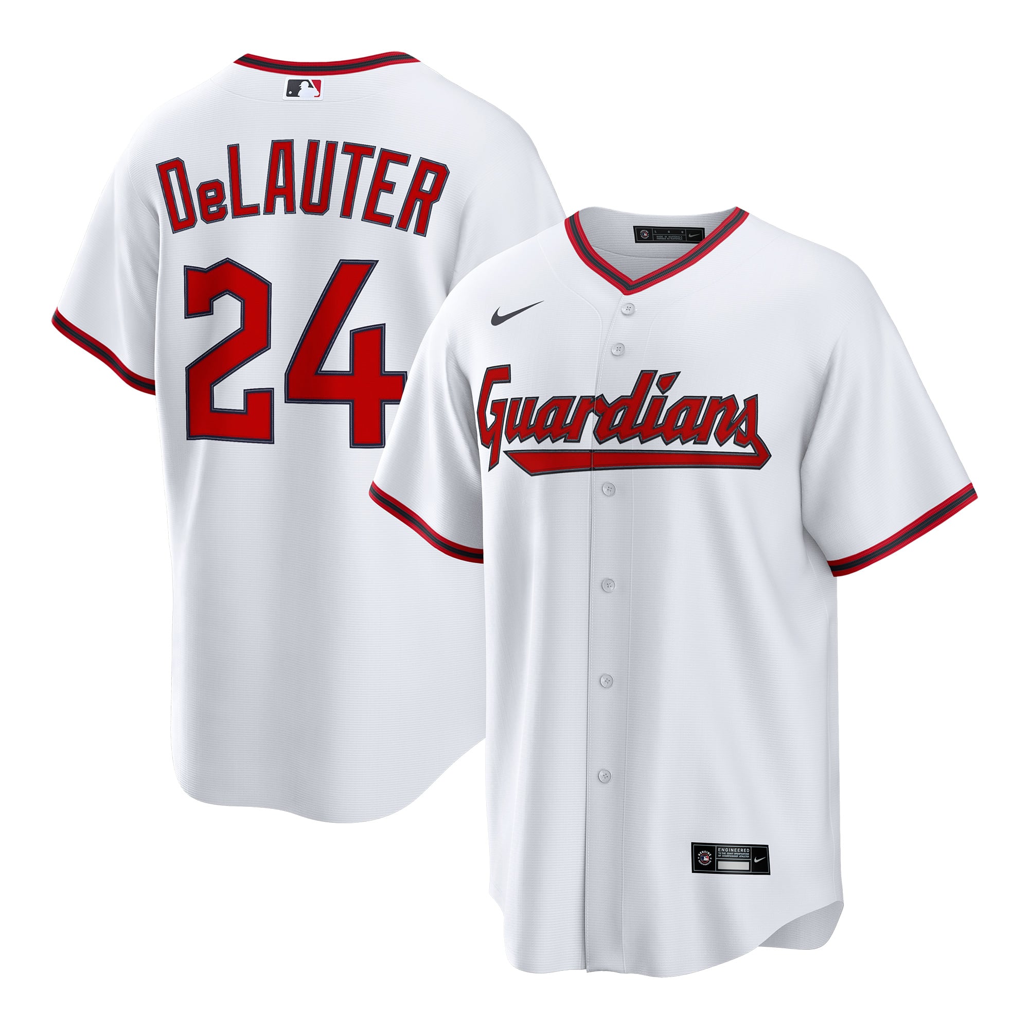 Maillot réplique domicile blanc Nike Chase DeLauter des Cleveland Guardians pour homme