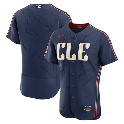 Cleveland Guardians Nike City Connect Authentic Sponsor Patch Jersey - Navy