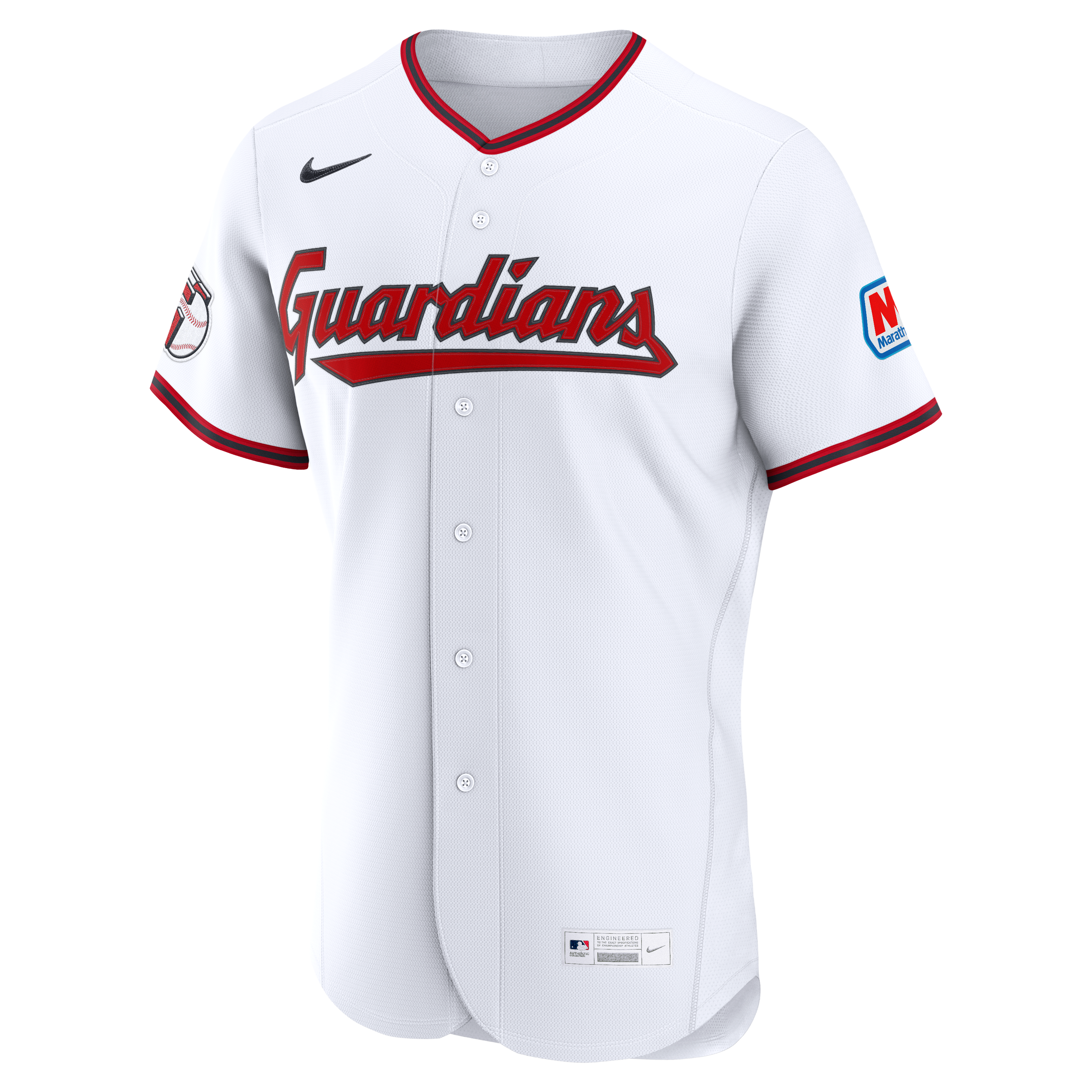 Men's Nike White Cleveland Guardians Home Sponsor Patch Authentic Jersey