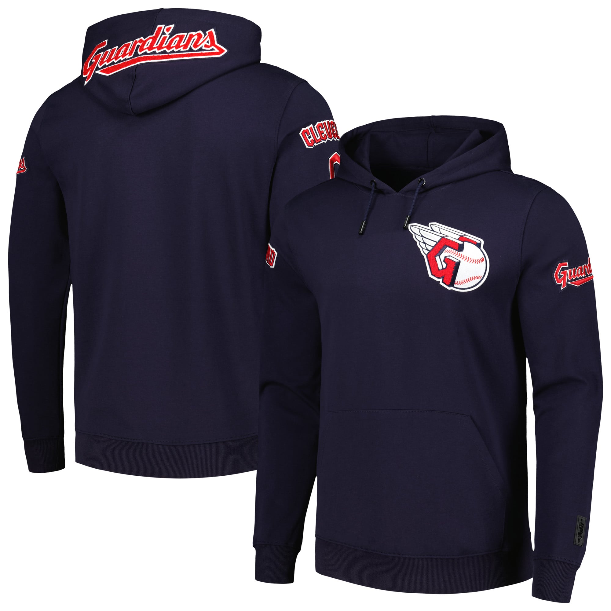 Sweat à capuche et logo de l'équipe Cleveland Guardians Pro Standard bleu marine pour homme