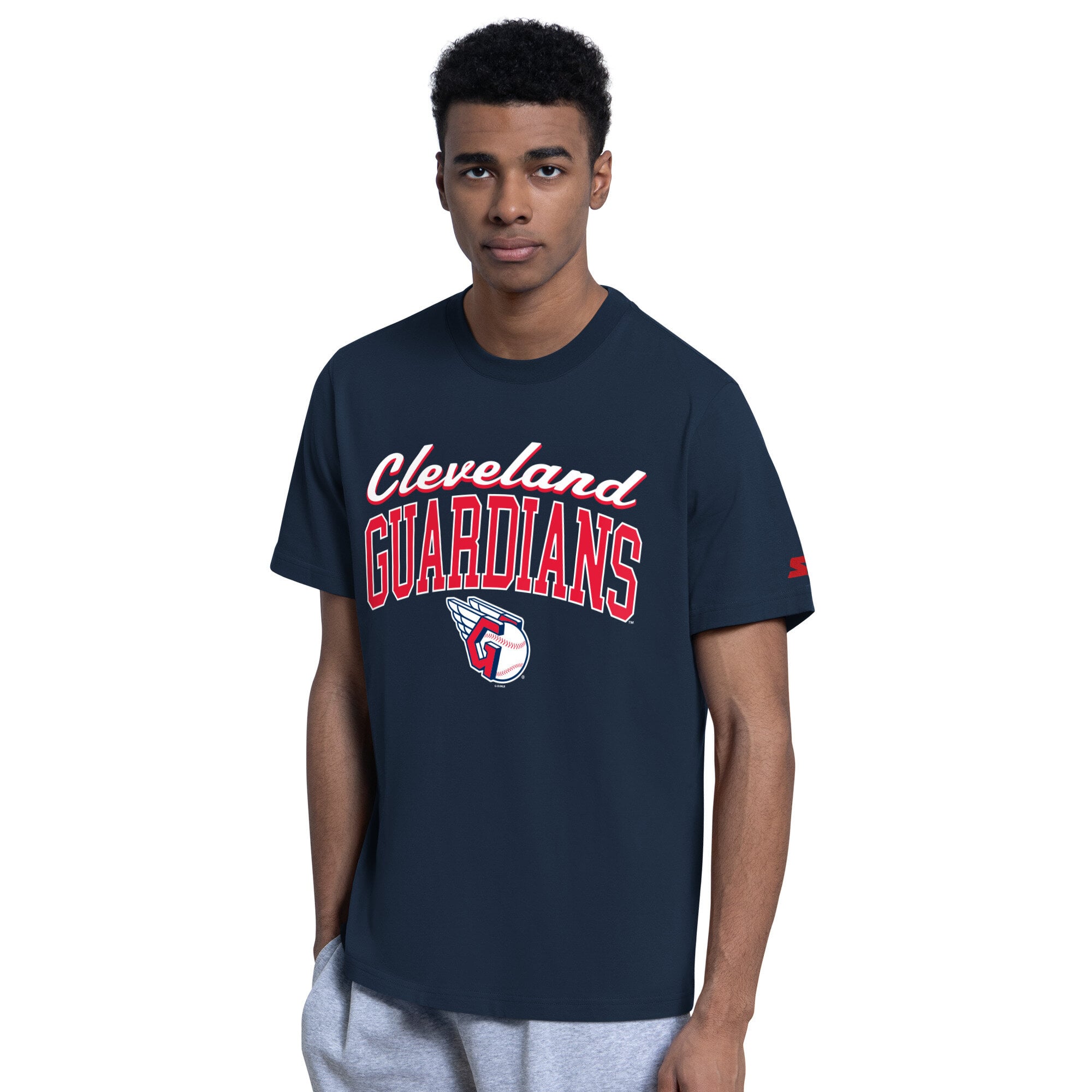 Ensemble sweat à capuche et t-shirt Starter bleu marine avec logo des Cleveland Guardians pour homme