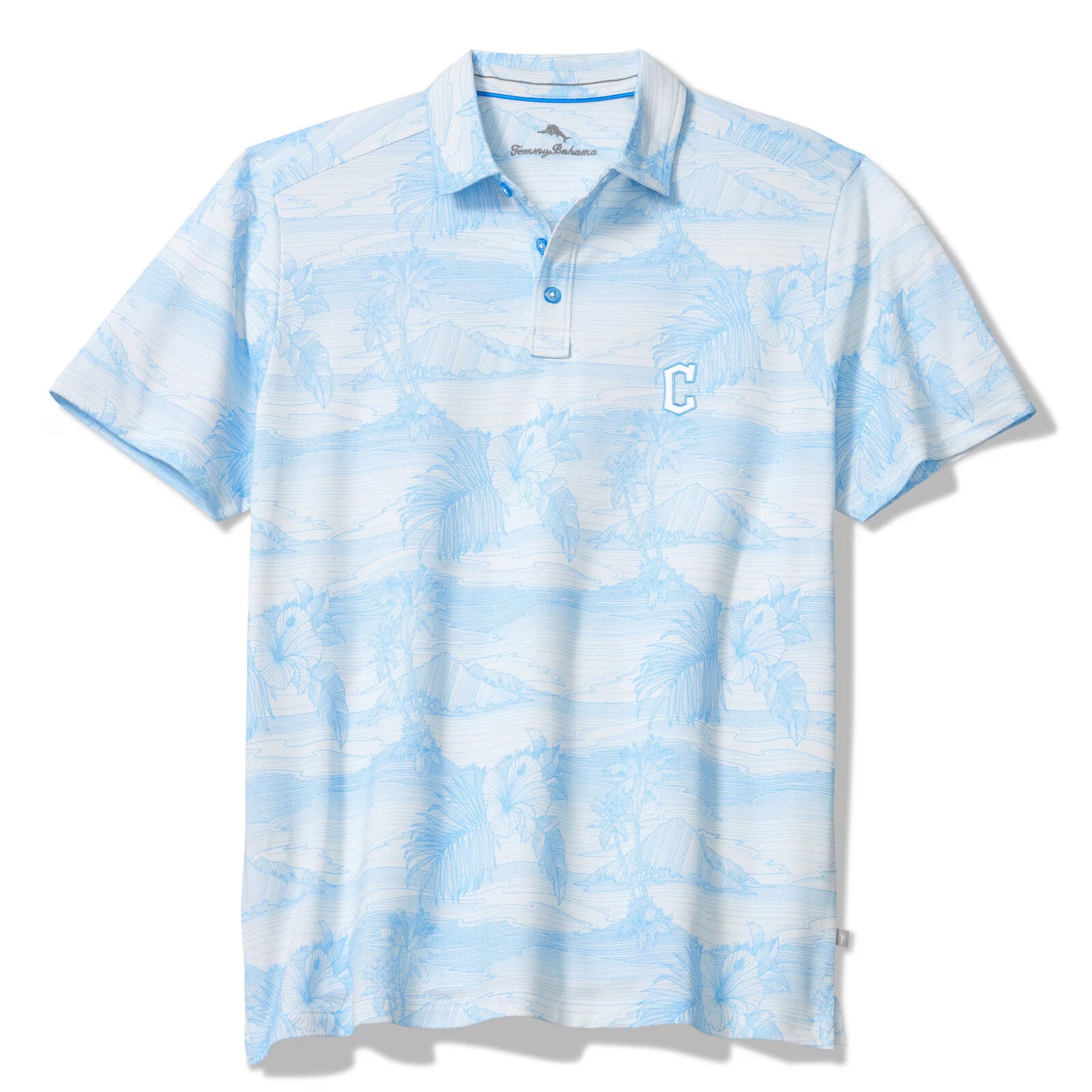 Men's Tommy Bahama  Blue Cleveland Guardians Corsica Coast IslandZone Tri-Blend Polo