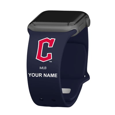 Cleveland Guardians Personalized Silicone Apple Watch Band - Navy