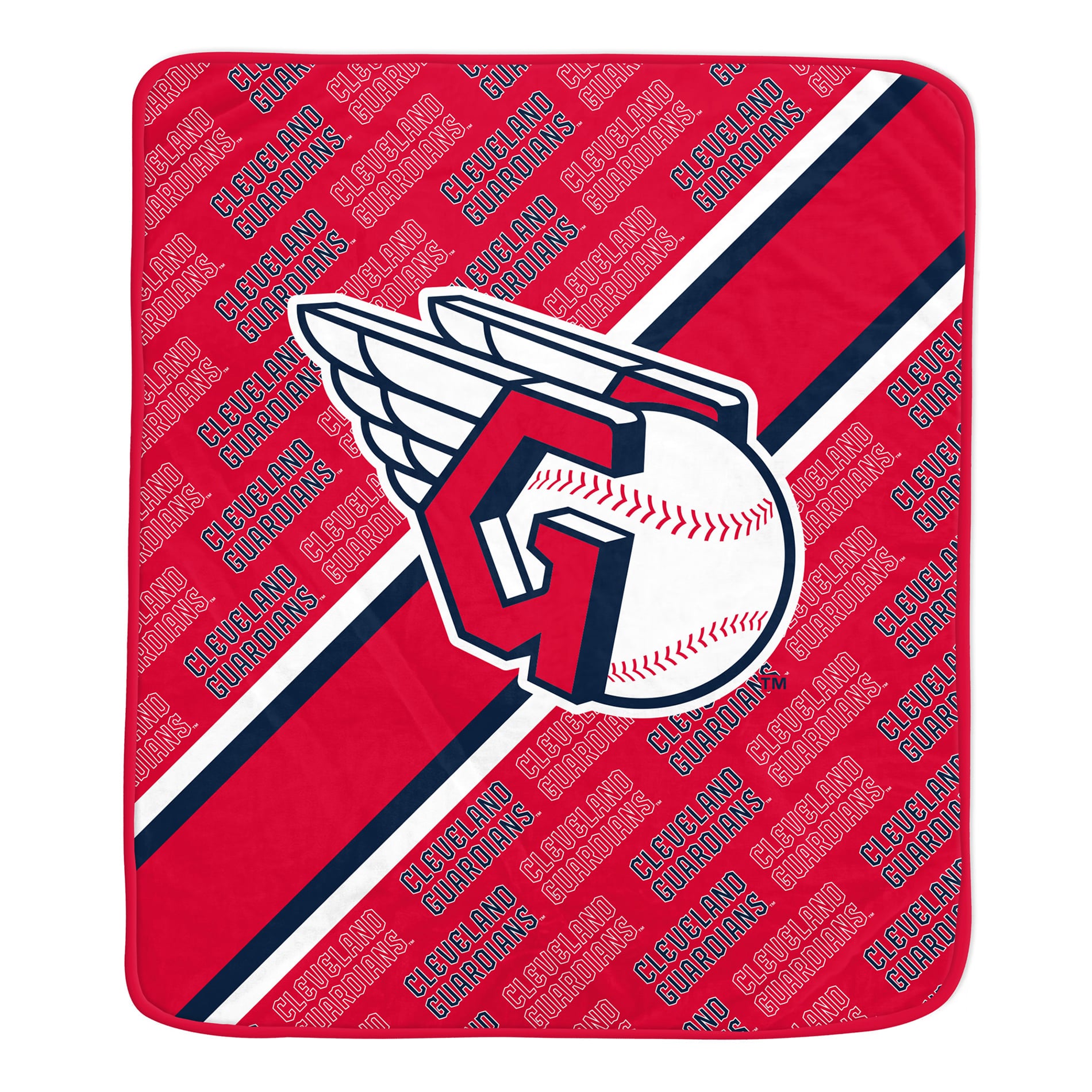 Couverture ultra douce Pegasus Cleveland Guardians 60" x 70" (diagonale) avec logo doublé