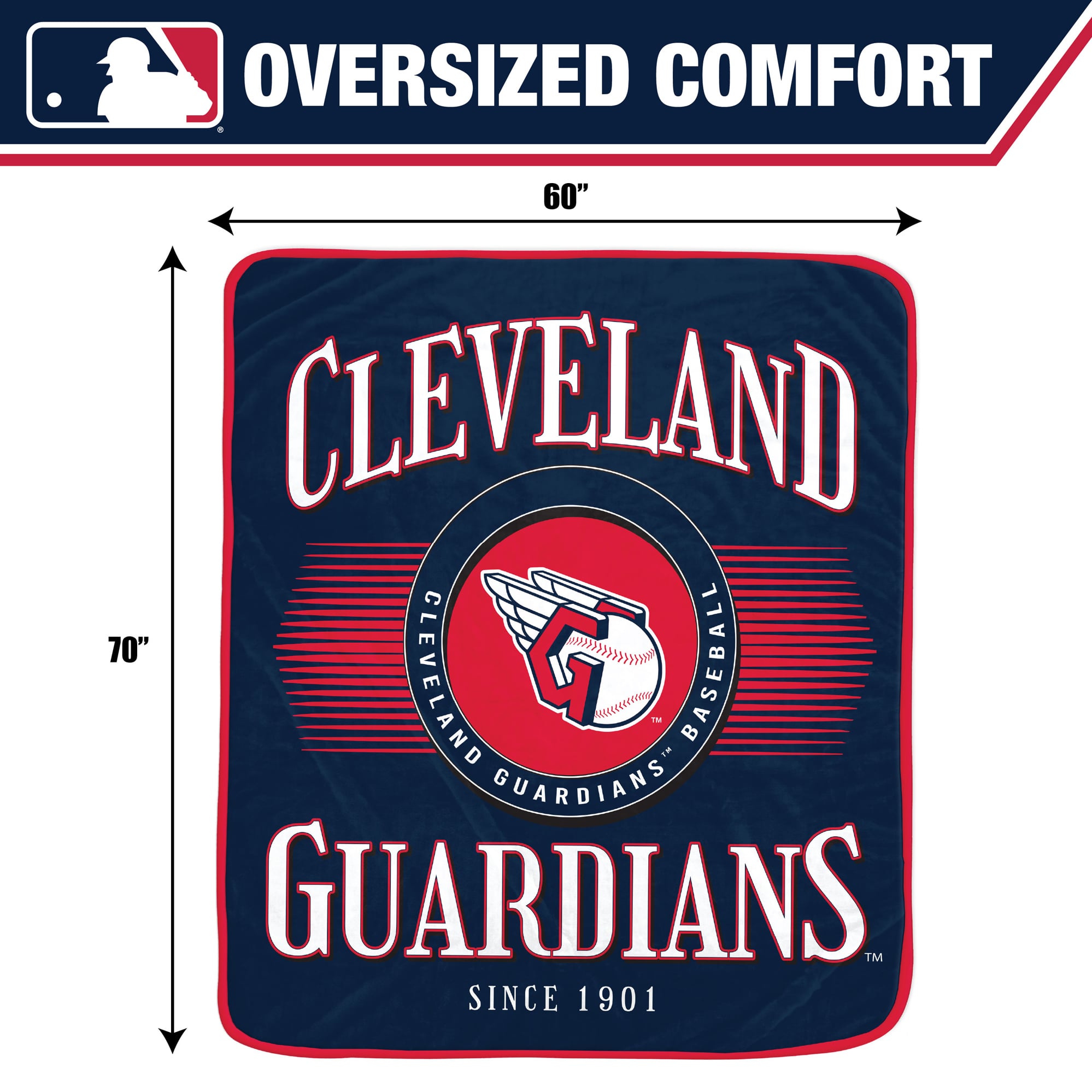 Couverture Pegasus Cleveland Guardians Spotlight Arch 60" x 70" ultra douce