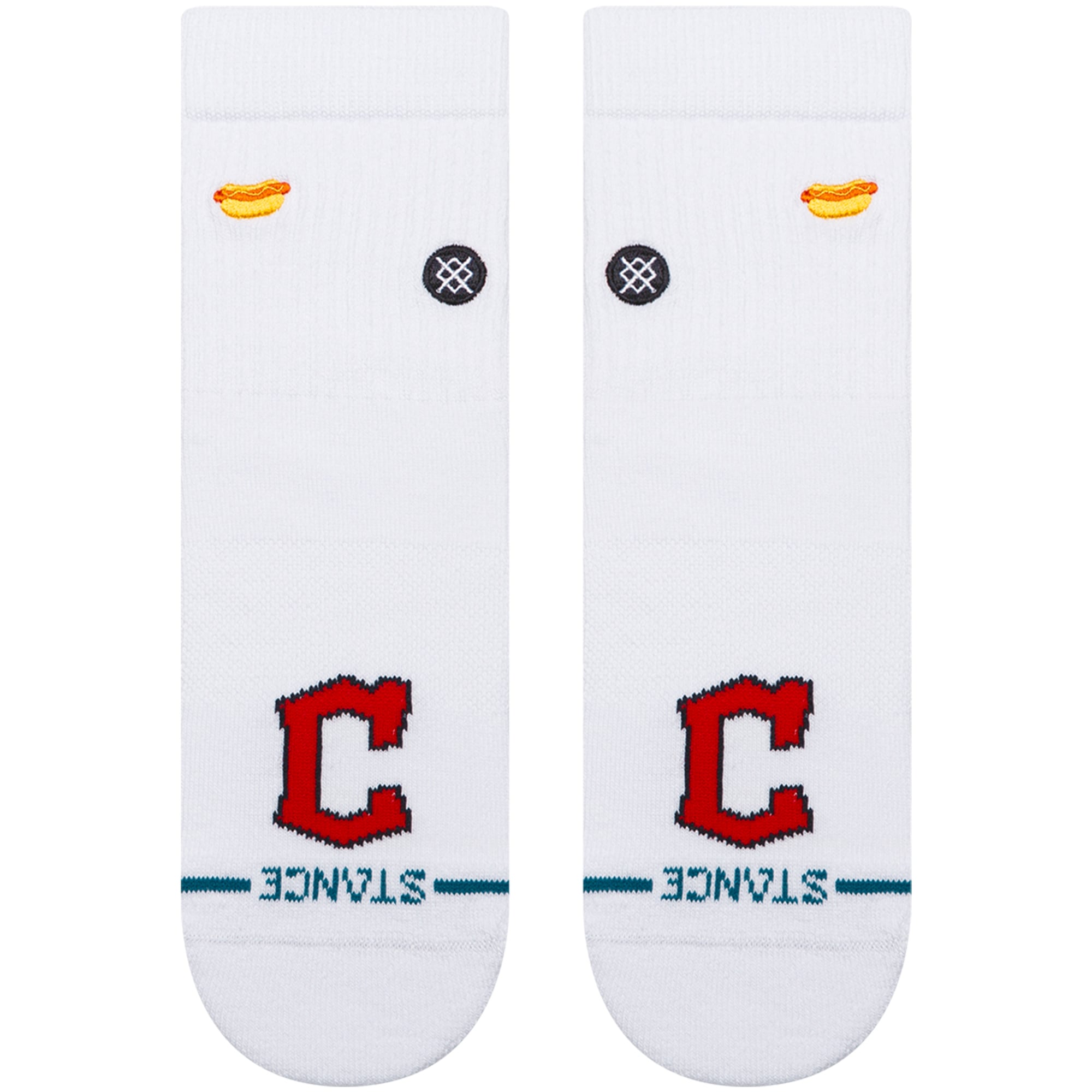 Chaussettes unisexes Stance blanches Cleveland Guardians Hot Dog Quarter