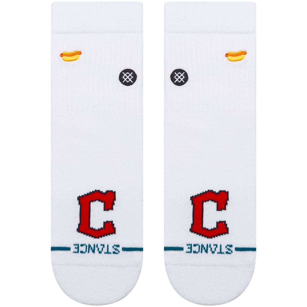 Unisex Stance White Cleveland Guardians Hot Dog Quarter Socks