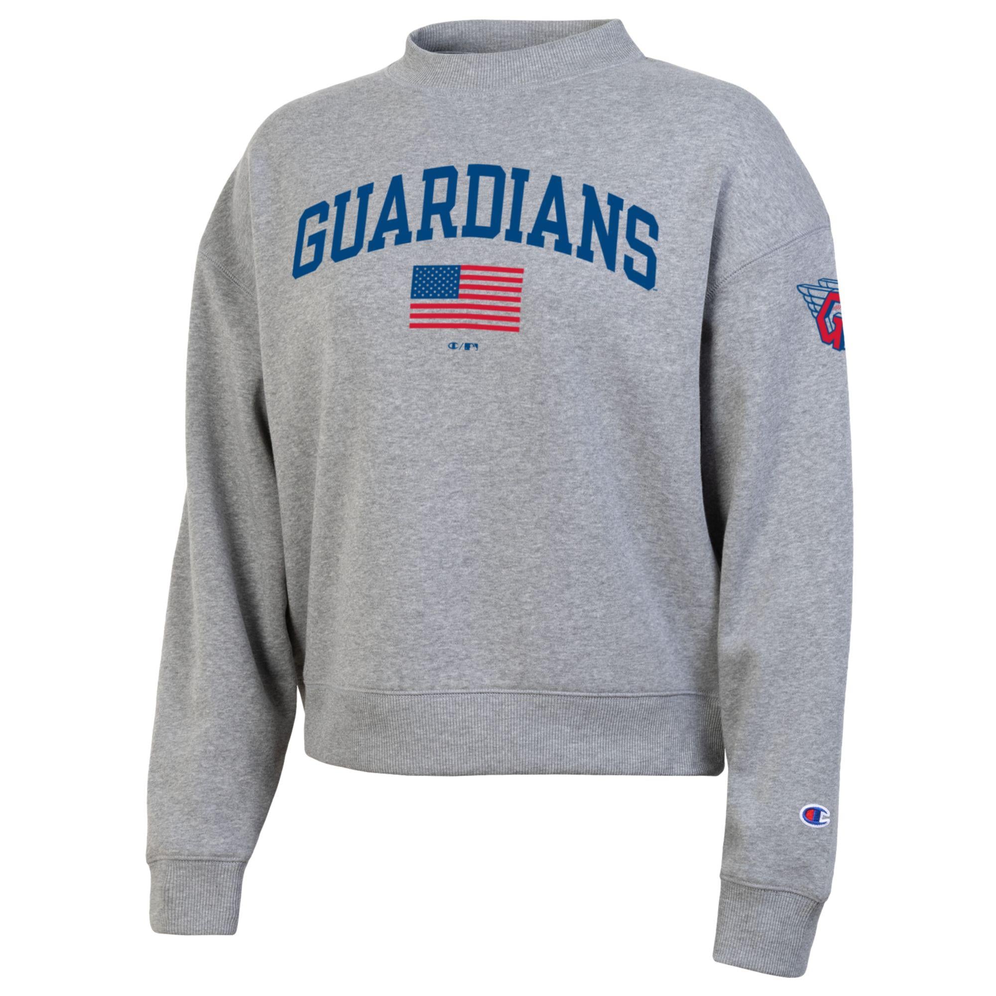 Sweat-shirt en polaire tri-blend Champion gris chiné pour femme, modèle Cleveland Guardians Americana Triumph.