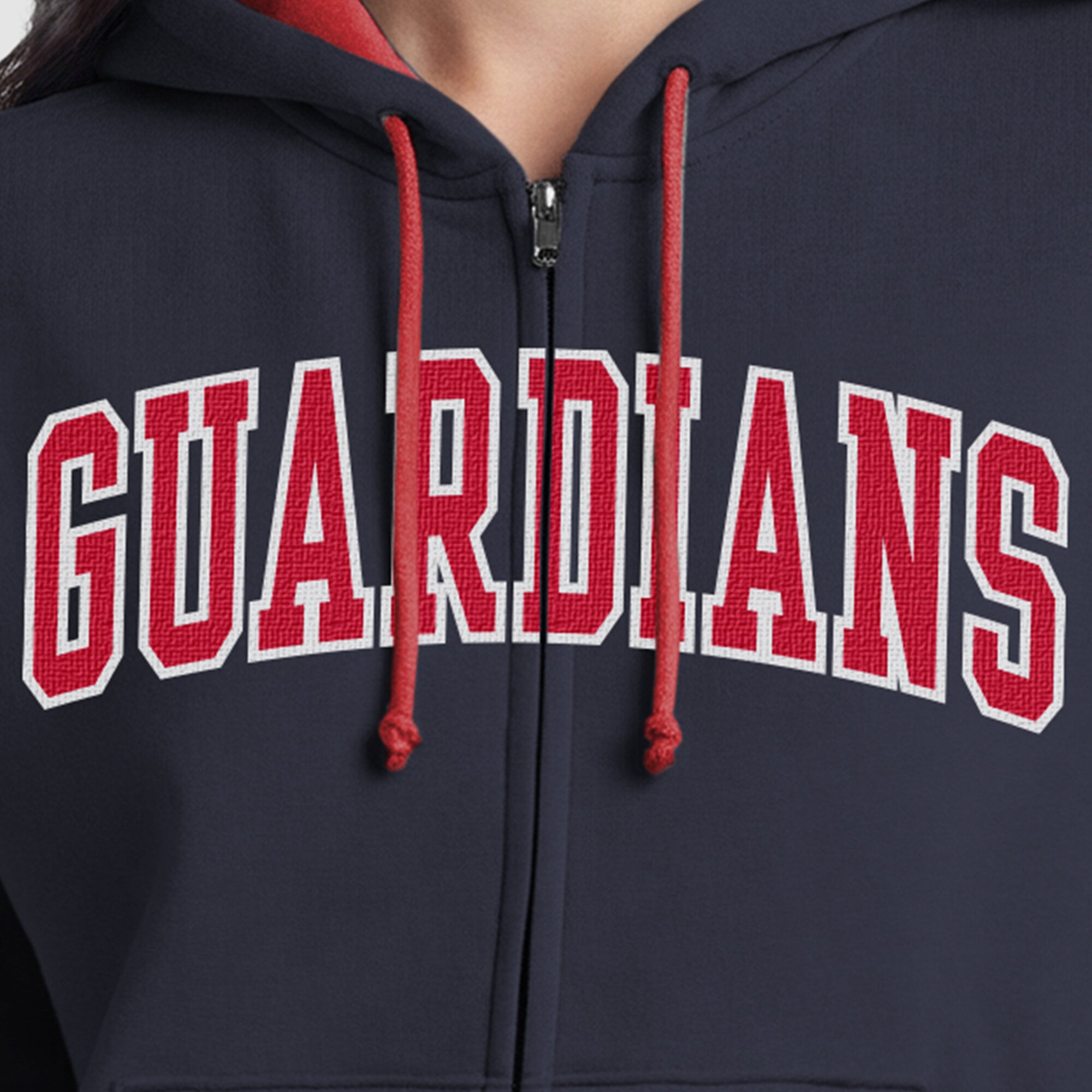 Sweat à capuche zippé en polaire Champion bleu marine Cleveland Guardians pour femme