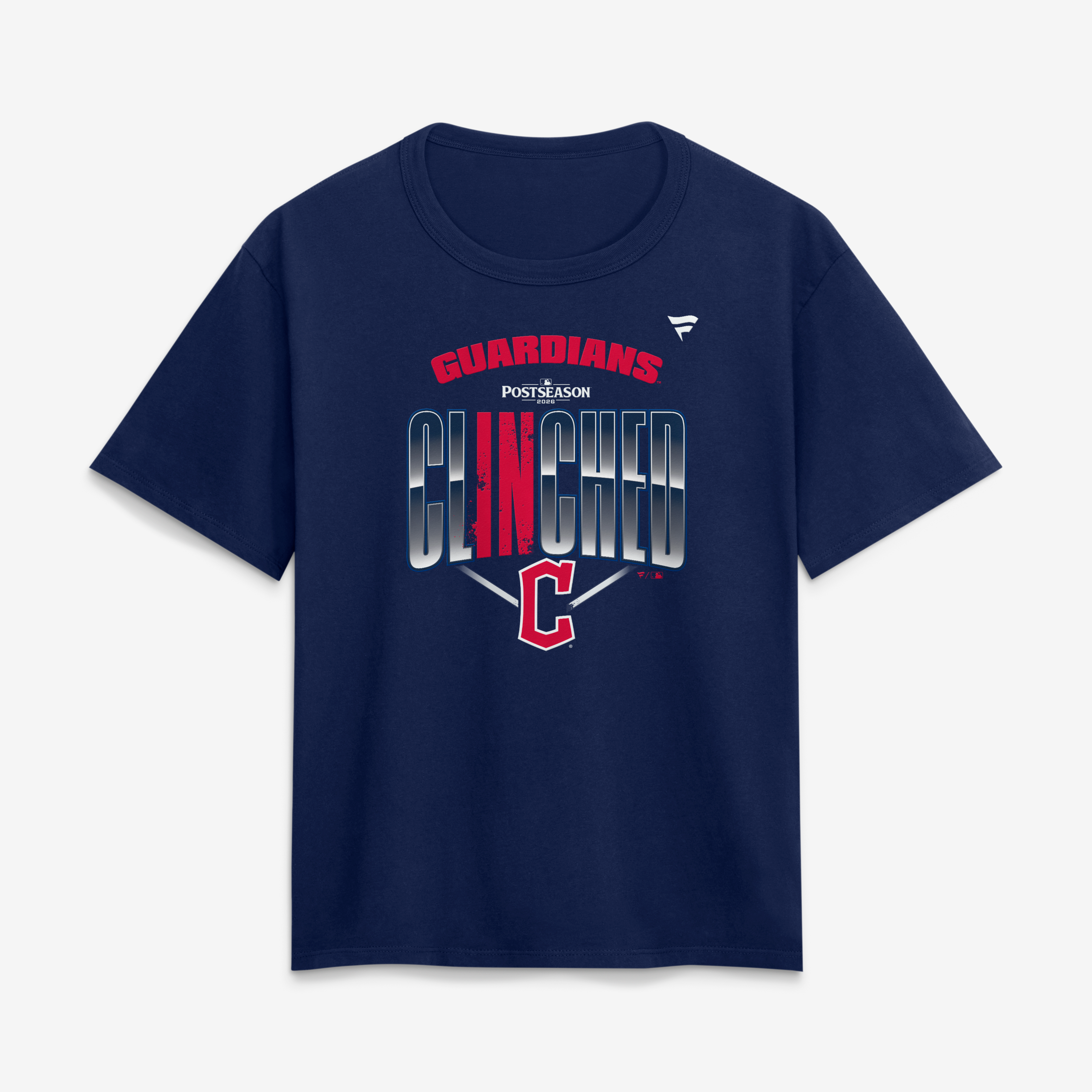 T-shirt Fanatics bleu marine pour femmes, Cleveland Guardians, séries éliminatoires de la MLB 2026