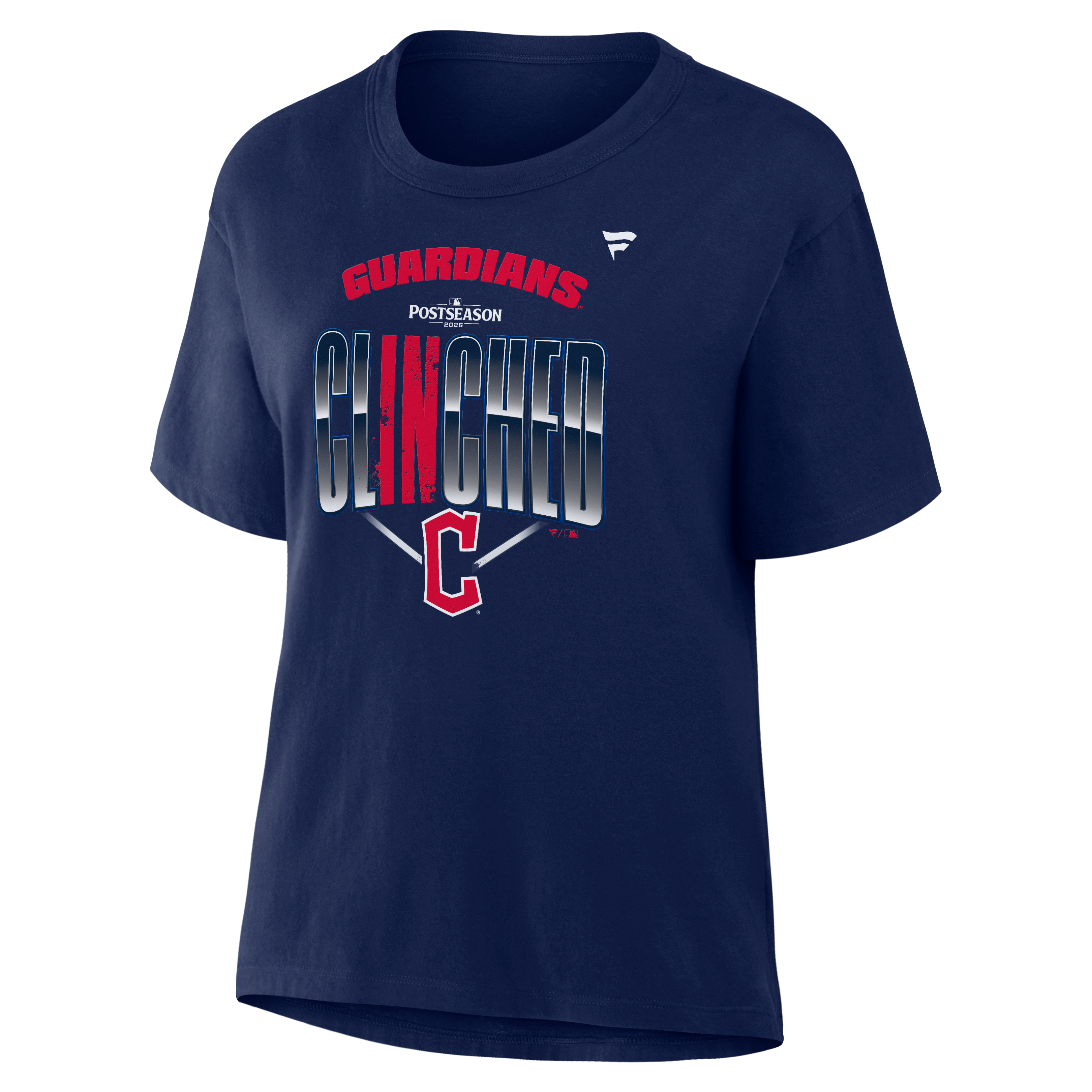 T-shirt Fanatics bleu marine pour femmes, Cleveland Guardians, séries éliminatoires de la MLB 2026