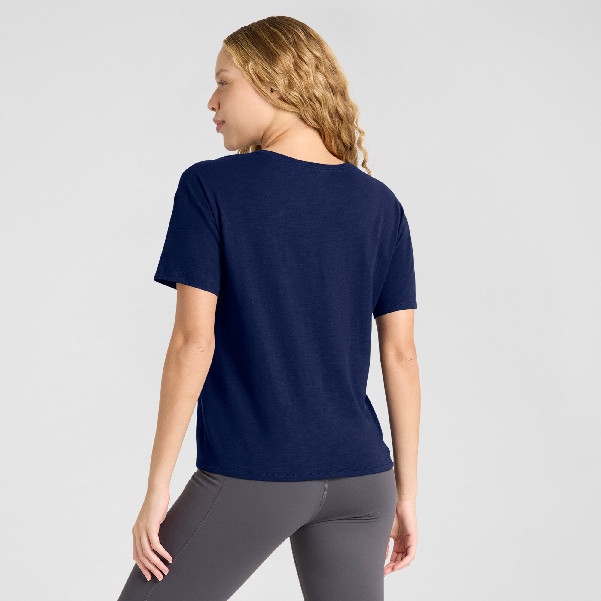 Women's Fanatics Navy Cleveland Guardians Fan Fave Stadium Slub Boxy Notch Neck T-Shirt
