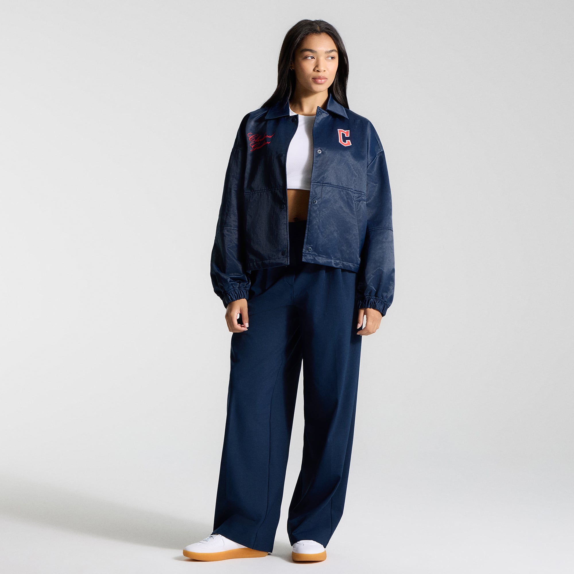 Veste d'entraîneur lululemon True Navy Cleveland Guardians pour femme