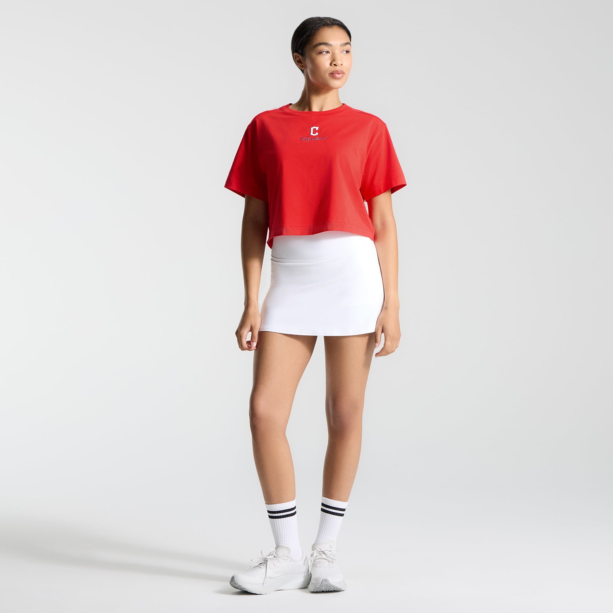 Women's lululemon True Red Cleveland Guardians All Yours Organic Cotton Cropped T-Shirt