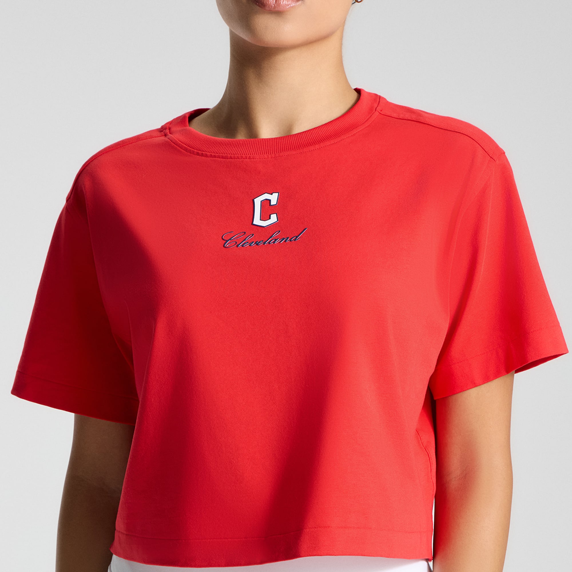 Women's lululemon True Red Cleveland Guardians All Yours Organic Cotton Cropped T-Shirt